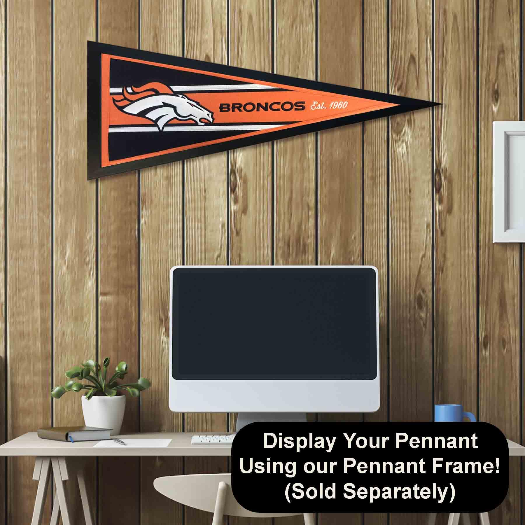 WinCraft Denver Broncos Embroidered and Sewn Pennant - Sports Collectibles, Sports Memorabilia, Sports Fan Shop, Sports Gifts