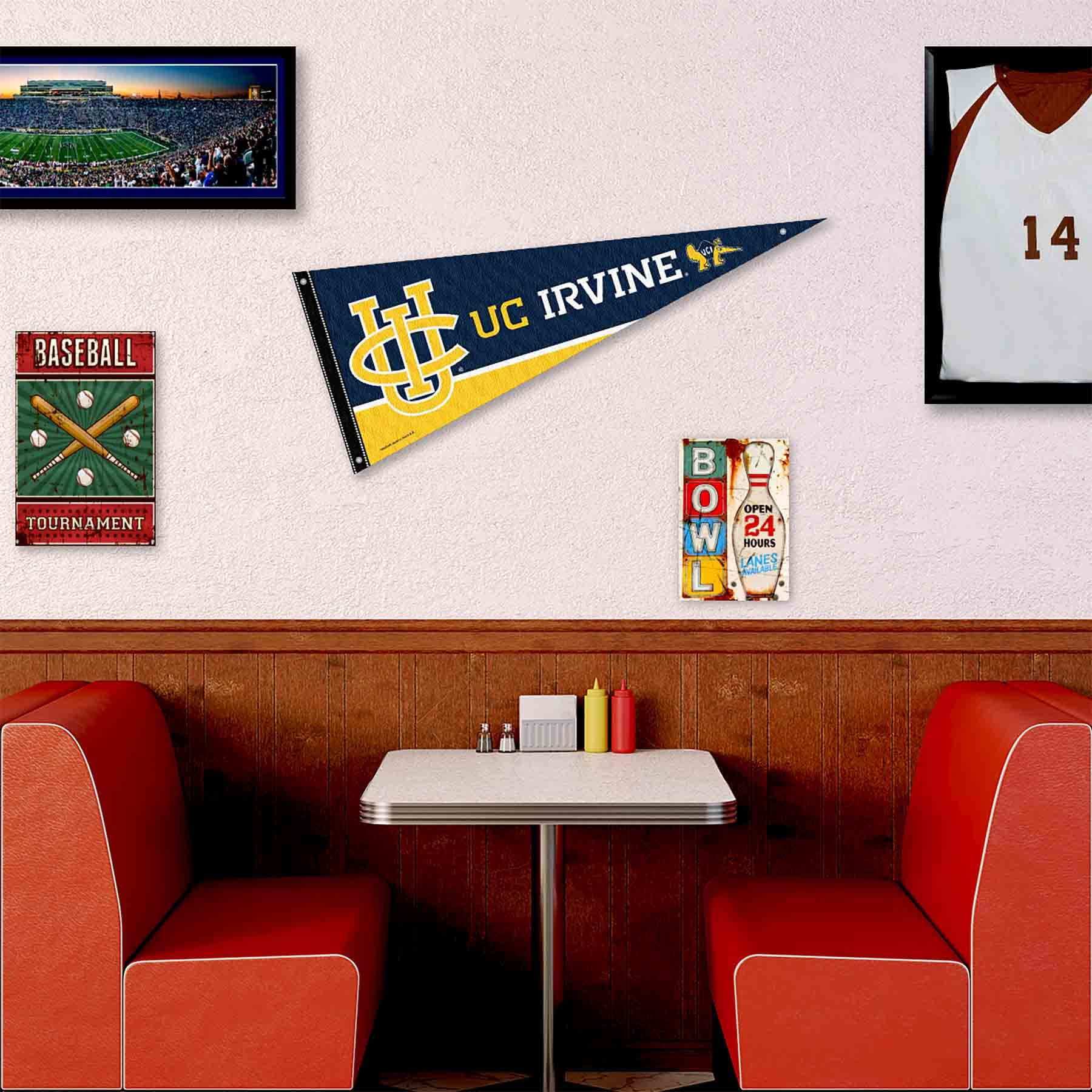 College Flags & Banners Co. California Irvine Eaters Pennant Flag and Wall Tack Mount Pads - Sports Collectibles, Sports Memorabilia, Sports Fan Shop, Sports Gifts