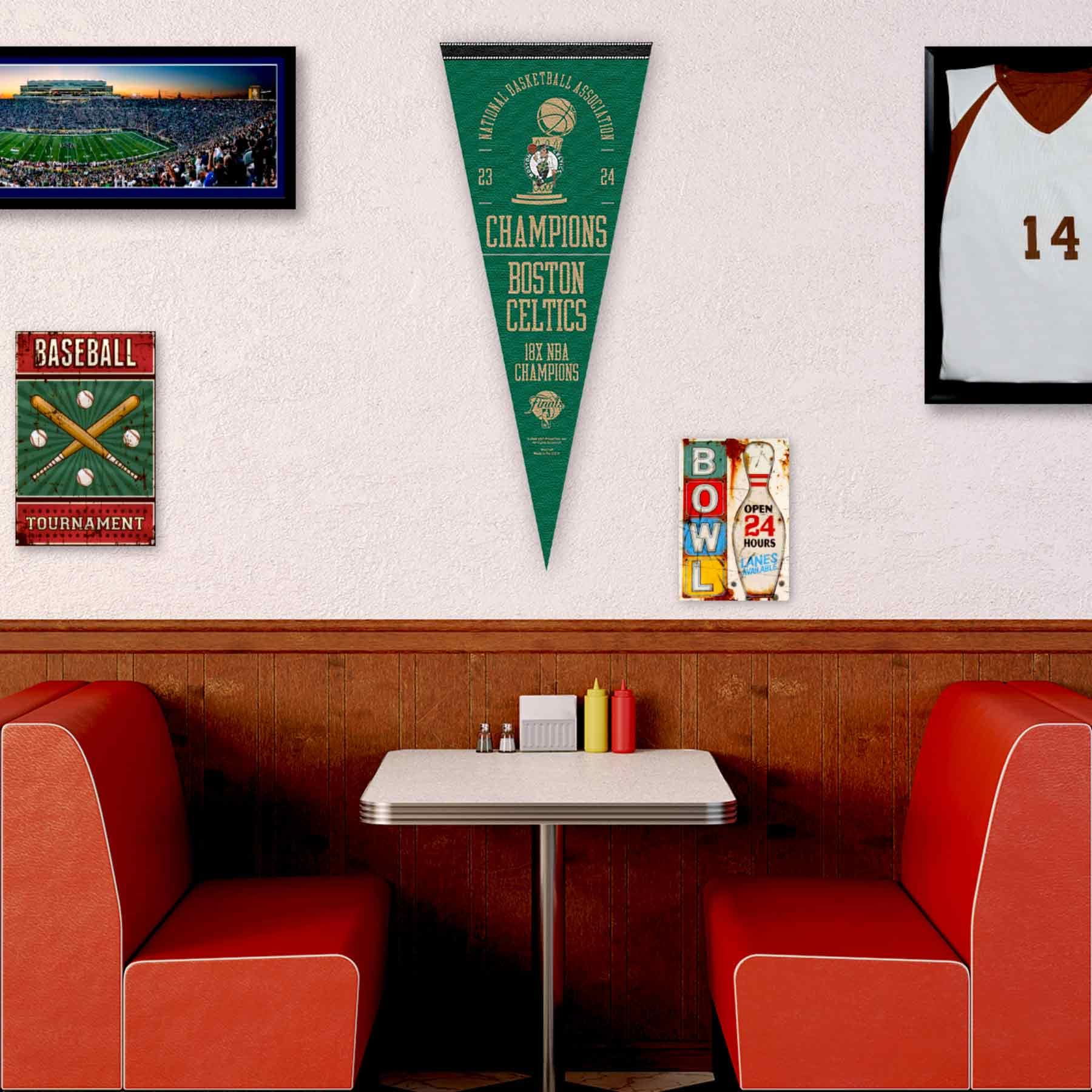 WinCraft Boston Celtics 2024 Finals Champions Pennant Flag - Sports Collectibles, Sports Memorabilia, Sports Fan Shop, Sports Gifts