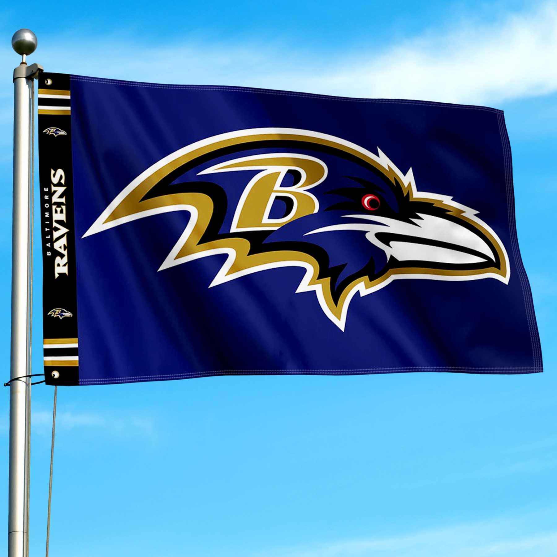 WinCraft Baltimore Ravens Printed Header 3x5 Foot Banner Flag - Sports Collectibles, Sports Memorabilia, Sports Fan Shop, Sports Gifts