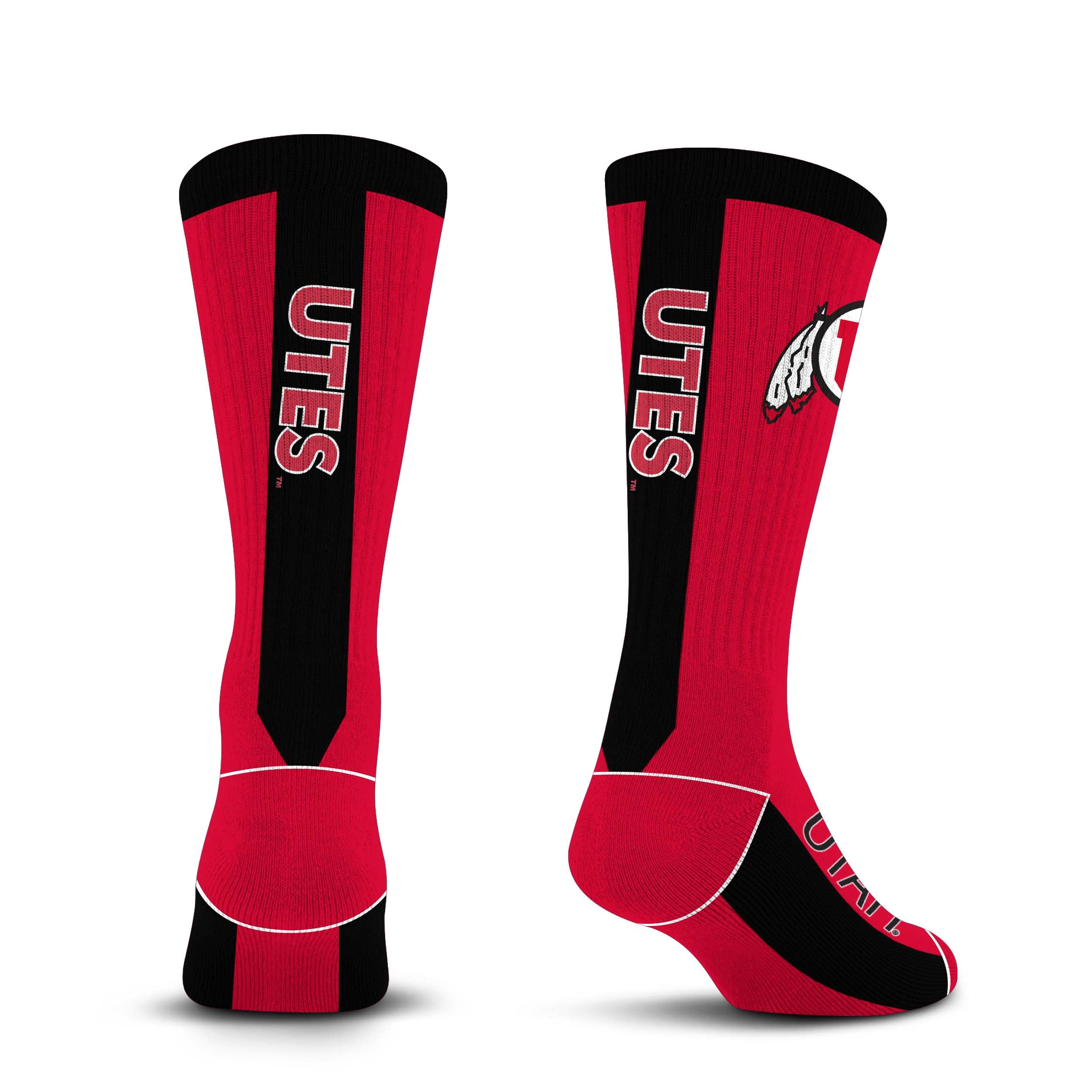 For Bare Feet NCAA UTAH UTES MVP Crew Sock Team Color Large - Sports Gifts, Sports Memorabilia, Sports Collectibles, Fan Shop