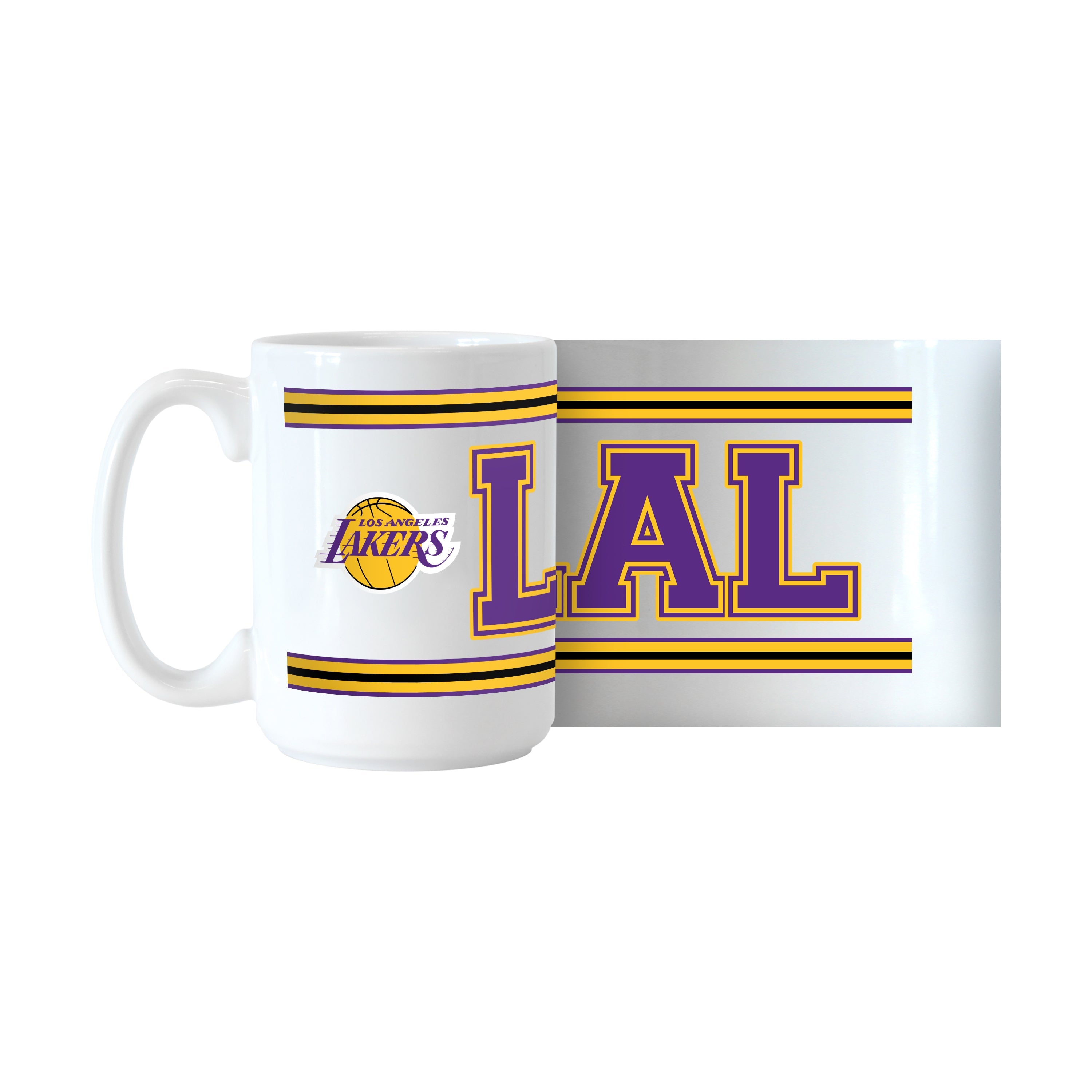 LA Lakers 15oz Overtime Stripe Sublimated Mug - Sports Gifts, Sports Memorabilia, Sports Collectibles, Fan Shop