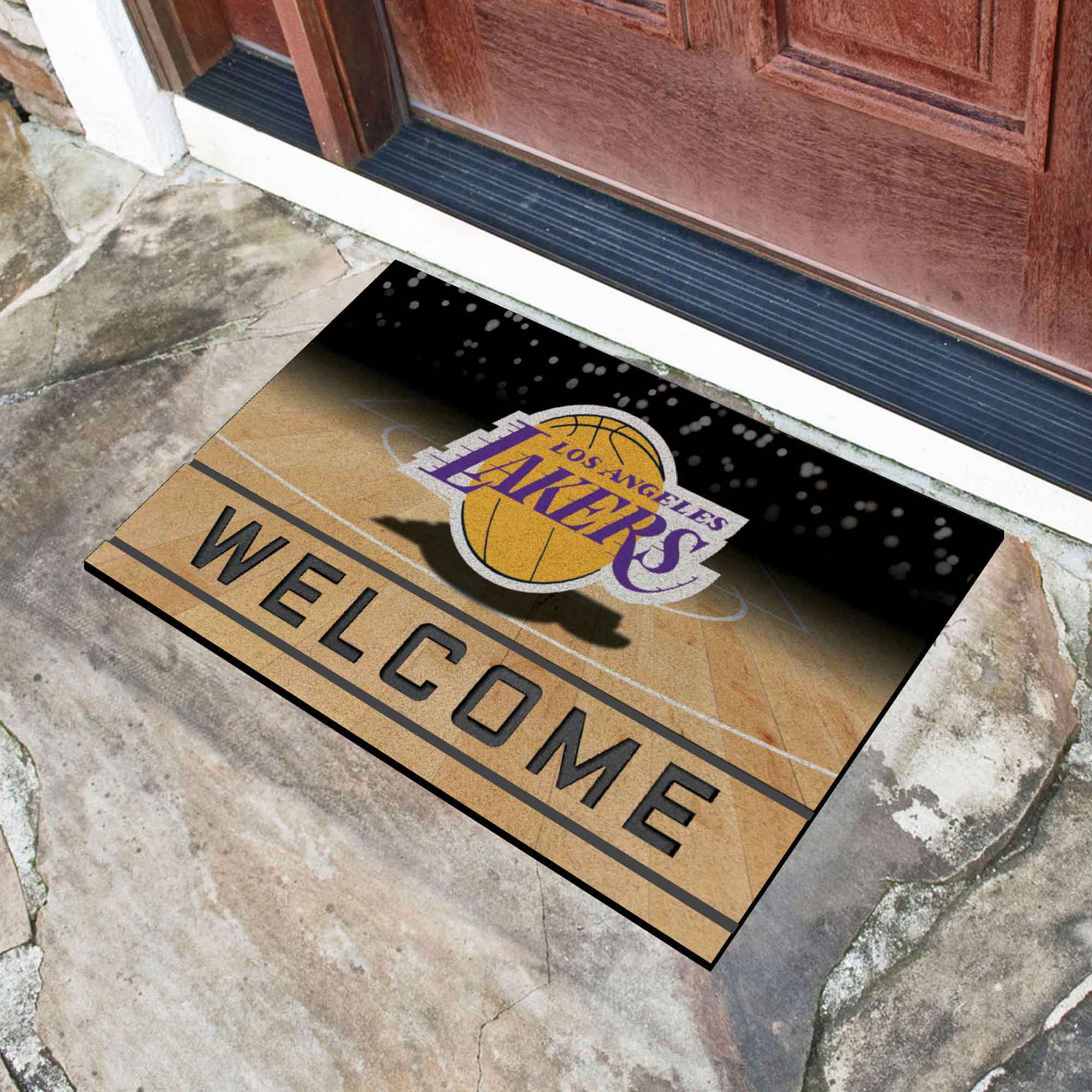 NBA - Los Angeles Lakers Crumb Rubber Door Mat - Sports Gifts, Sports Memorabilia, Sports Collectibles, Fan Shop