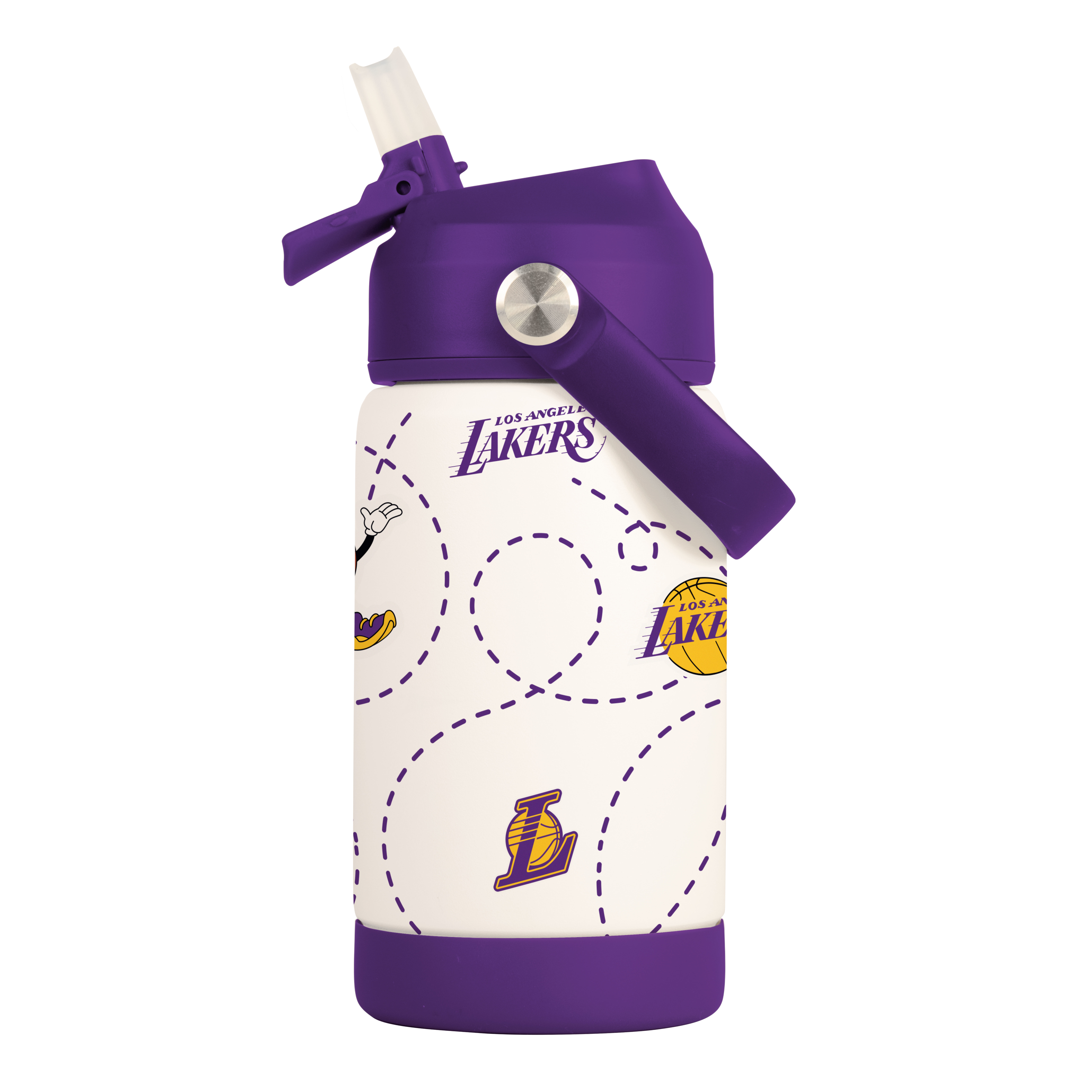 LA Lakers 12oz Mascot SS Kids Bottle - Sports Gifts, Sports Memorabilia, Sports Collectibles, Fan Shop
