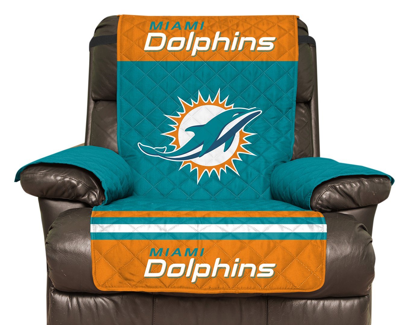 Pegasus Sports NFL Miami Dolphins Furniture Protector with Elastic Straps, Recliner, Aqua - Sports Gifts, Sports Memorabilia, Sports Collectibles, Fan Shop