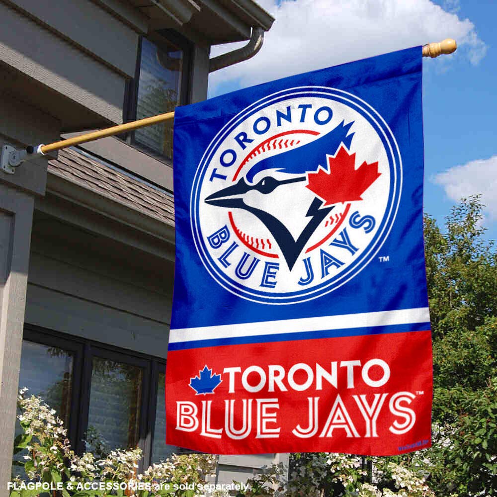 WinCraft Toronto Blue Jays Double Sided House Flag - Sports Collectibles, Sports Memorabilia, Sports Fan Shop, Sports Gifts