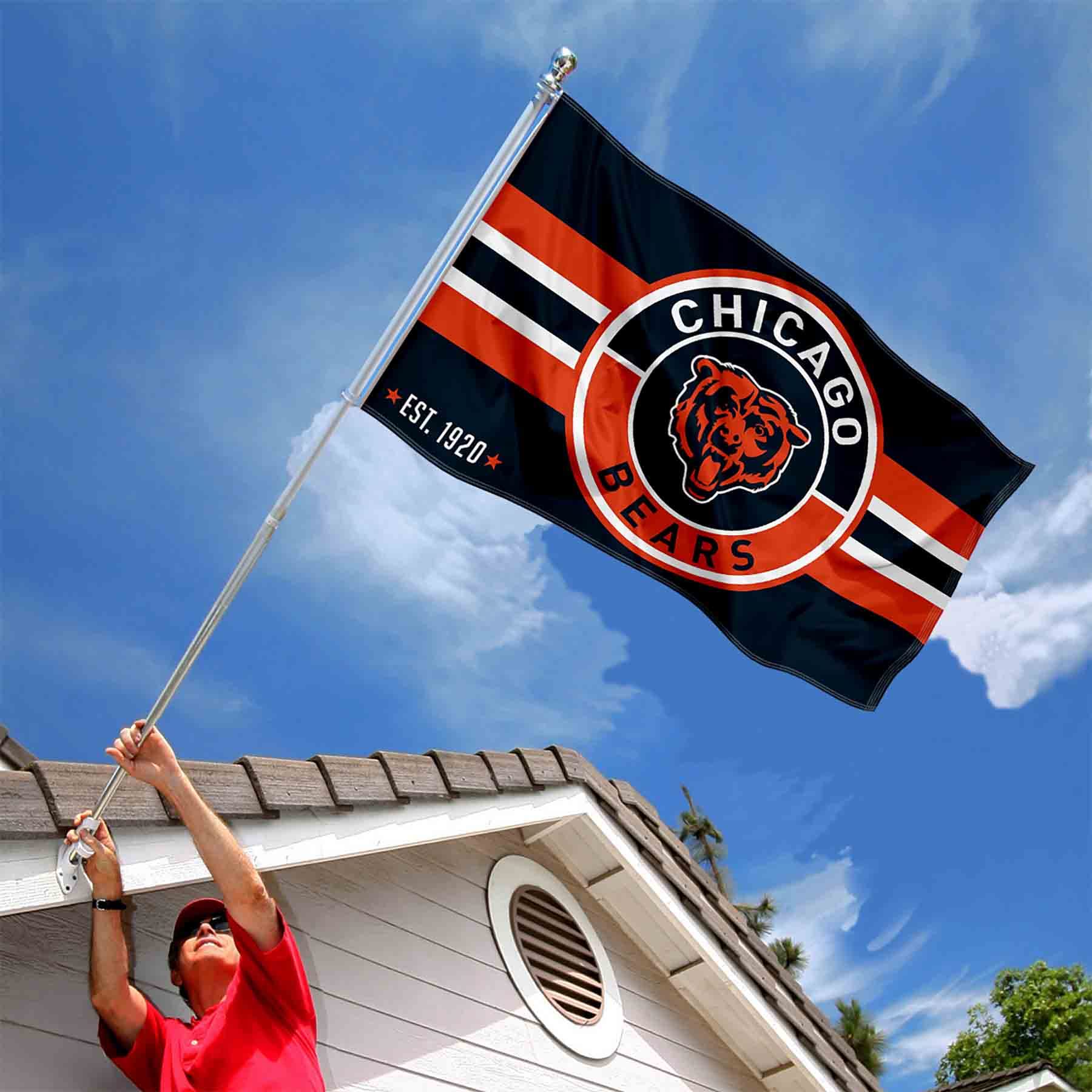 WinCraft Chicago Bears Patch Button Circle Logo Flag Large 3x5 Banner - Sports Collectibles, Sports Memorabilia, Sports Fan Shop, Sports Gifts