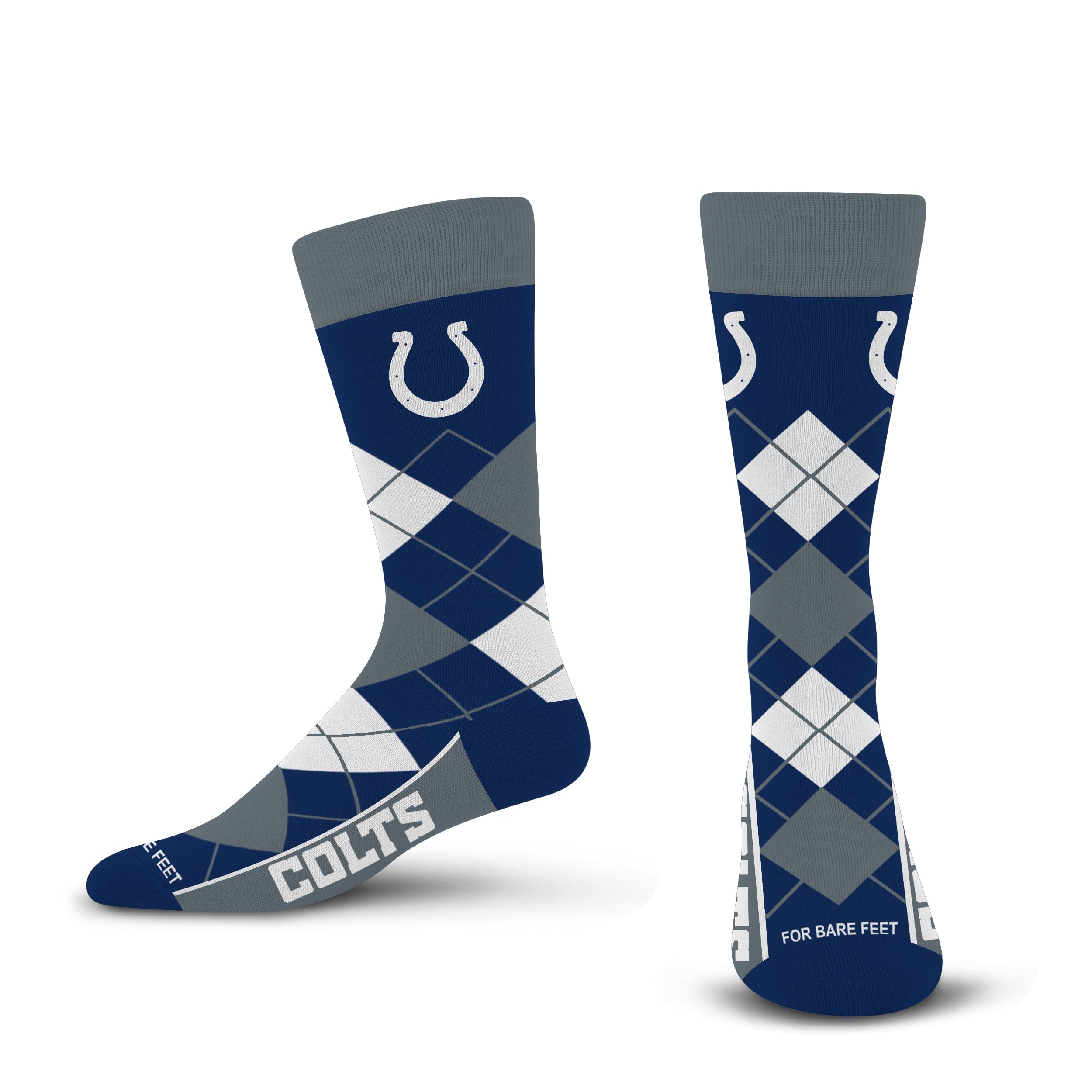 For Bare Feet NFL INDIANAPOLIS COLTS Argyle Remix Premium Dress Sock Team Color OSFM - Sports Gifts, Sports Memorabilia, Sports Collectibles, Fan Shop