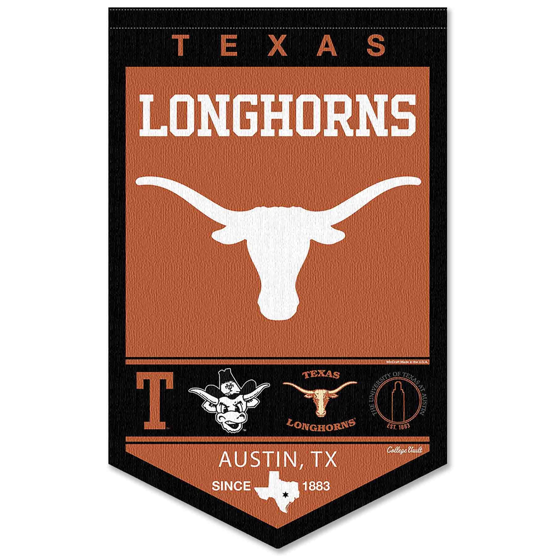 College Flags & Banners Co. Texas Longhorns Heritage History Banner Pennant - Sports Collectibles, Sports Memorabilia, Sports Fan Shop, Sports Gifts