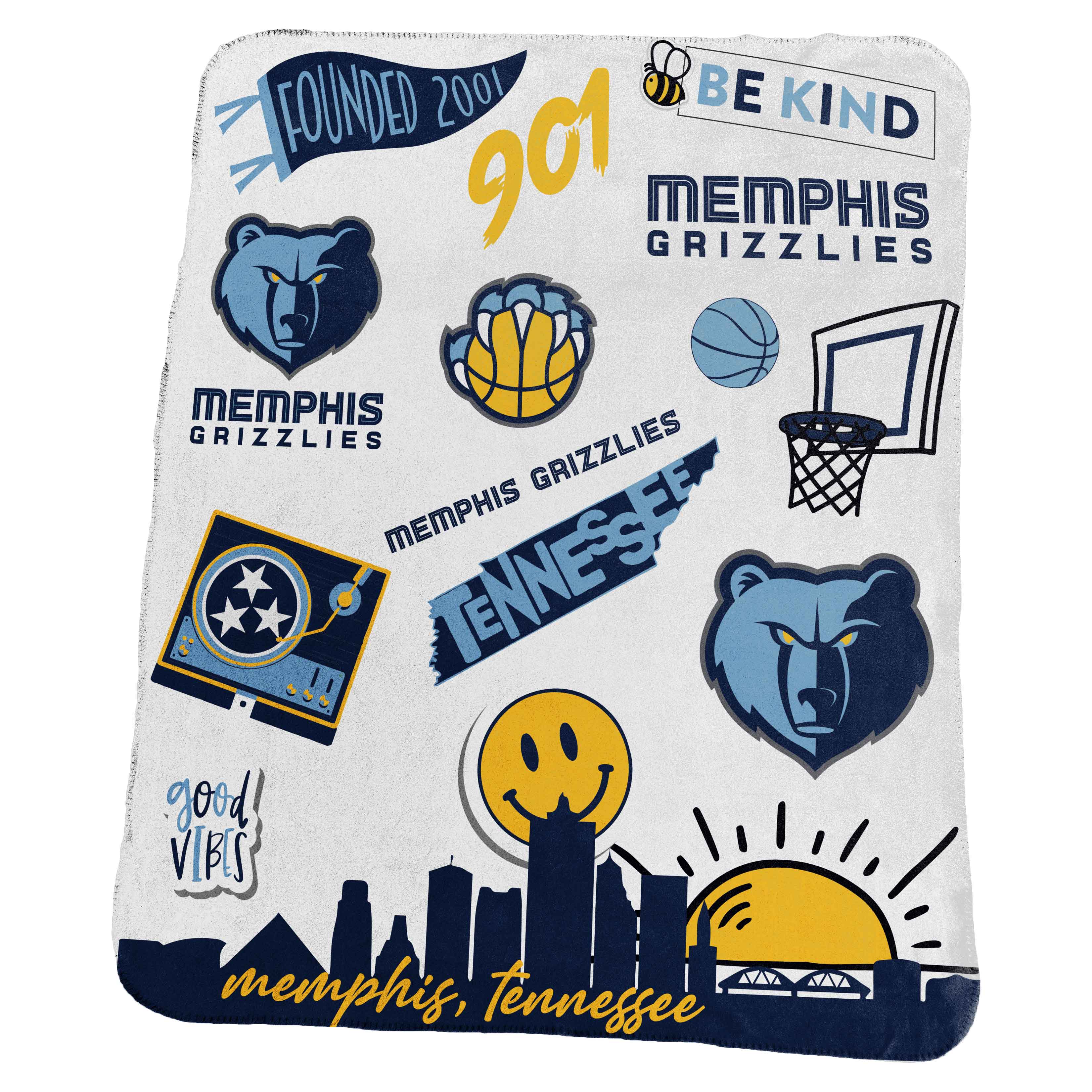 Memphis Grizzlies Deluxe Native Fleece 50x60