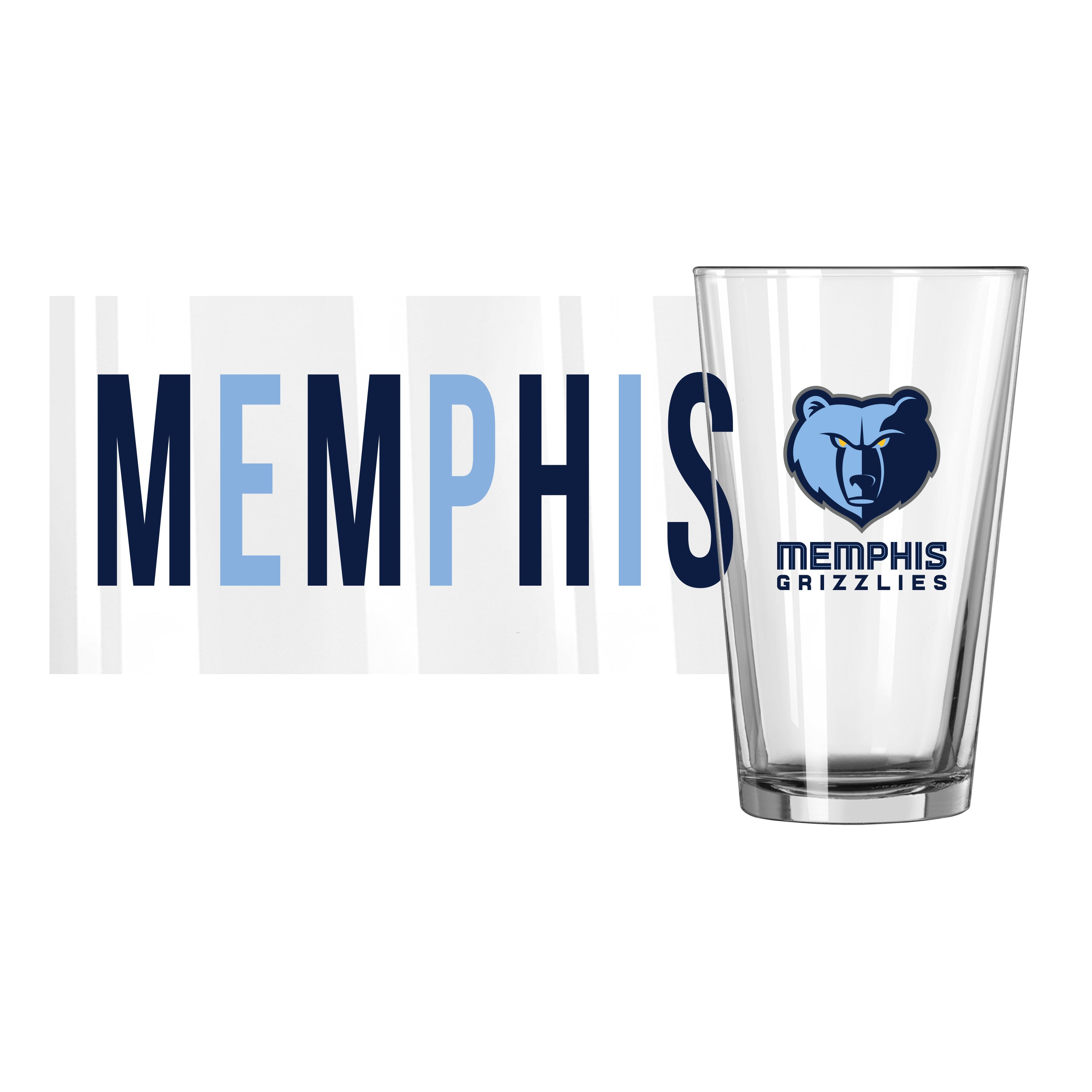 Memphis Grizzlies 16oz Overtime Pint Glass - Sports Gifts, Sports Memorabilia, Sports Collectibles, Fan Shop