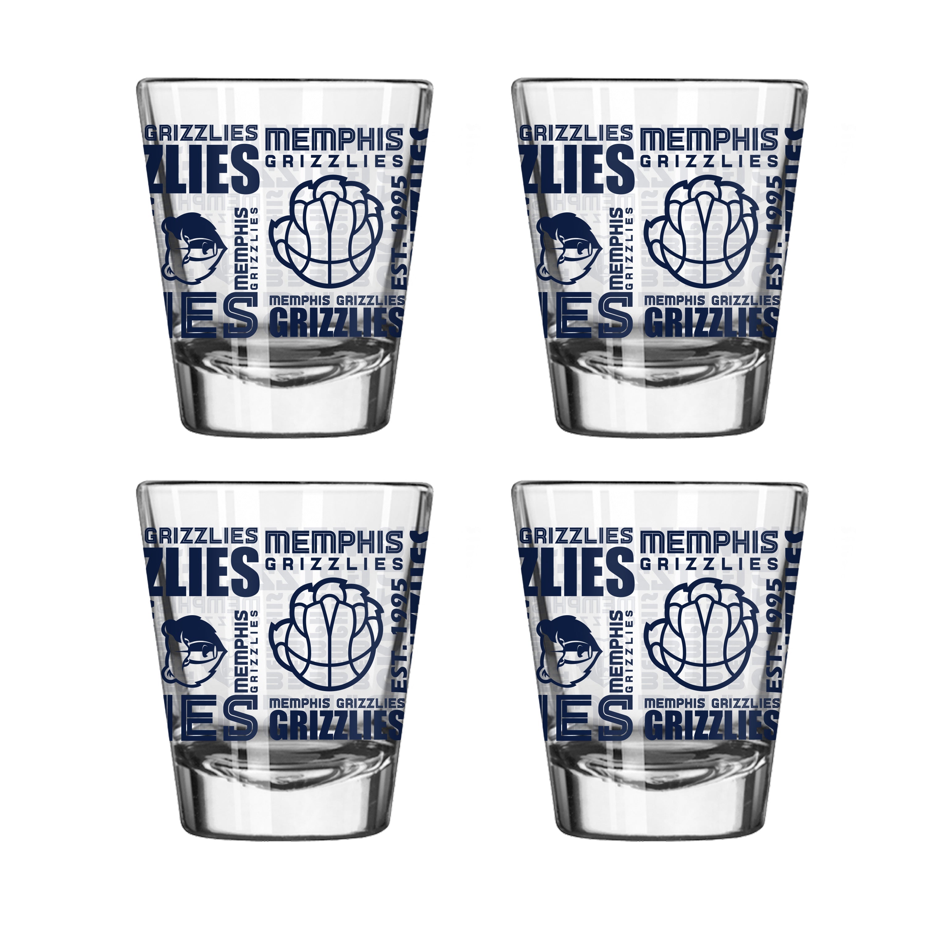 Memphis Grizzlies 4pk Spirit 2oz Shot Glass