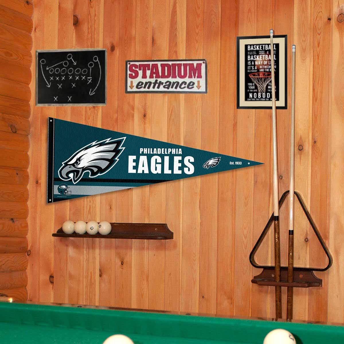 Philadelphia Eagles Pennant Banner and Wall Tack Pads - Sports Collectibles, Sports Memorabilia, Sports Fan Shop, Sports Gifts