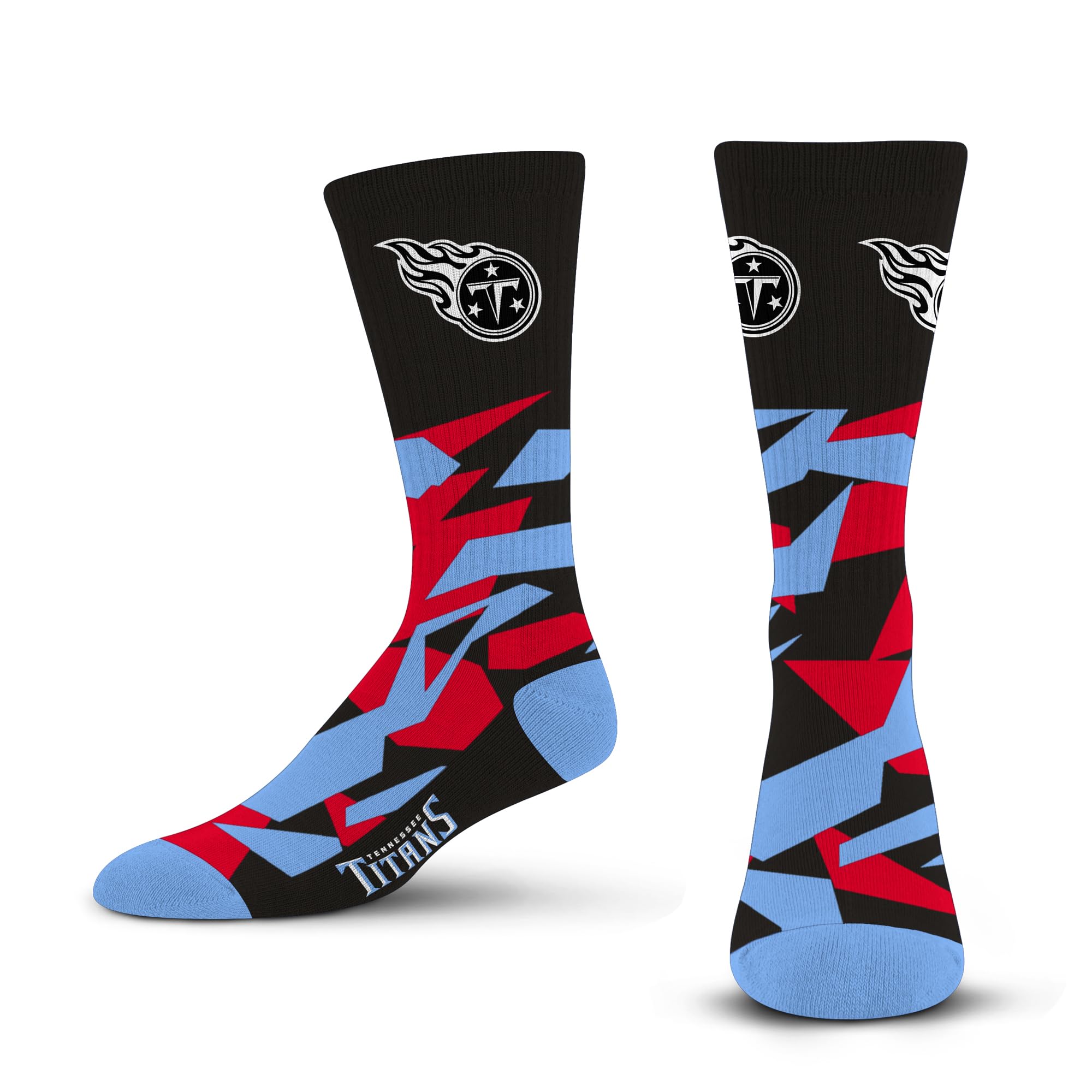 For Bare Feet NFL TENNESSEE TITANS Shattered Camo Crew Sock Team Color Large - Sports Gifts, Sports Memorabilia, Sports Collectibles, Fan Shop