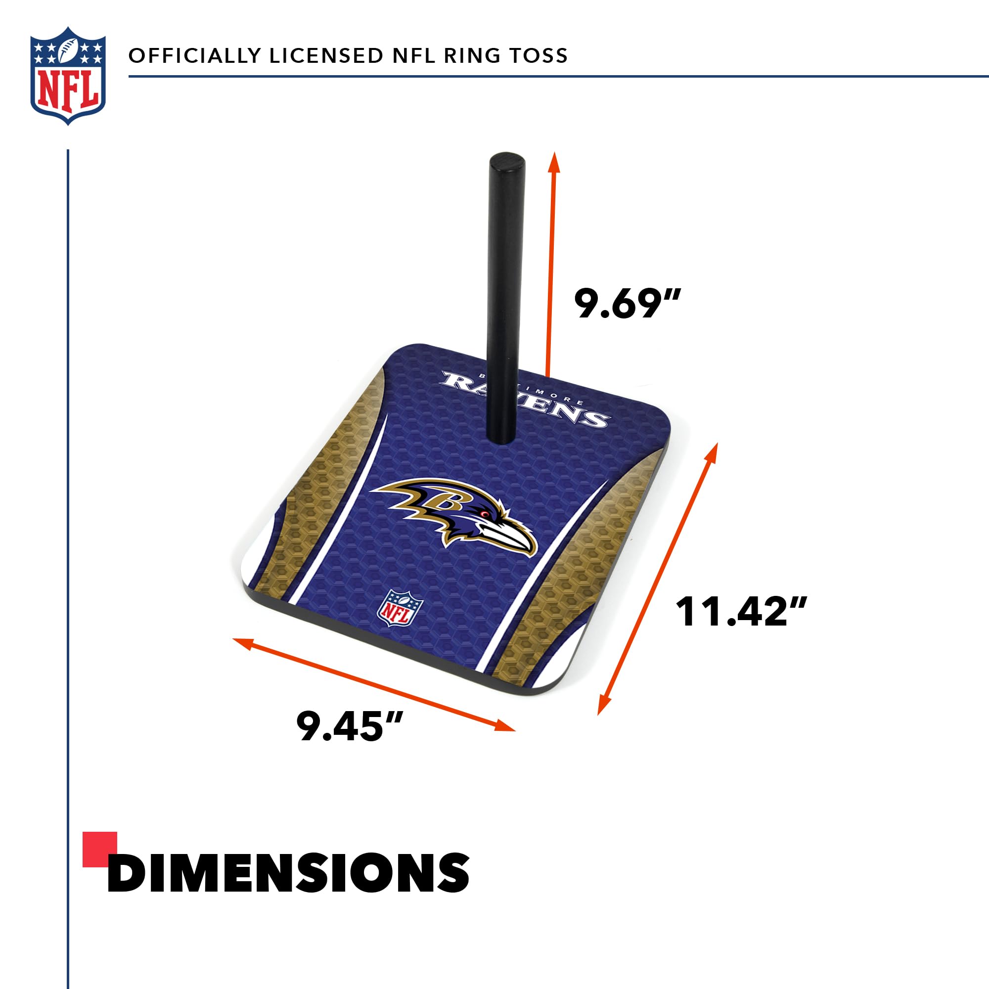 Wild Sports NFL Quoits Set with Direct Print HD Team Graphics – Tailgate Ring Toss Game – Great Gift for Any Football Fan! Ring Toss Family Outdoor Games for The Beach, BBQ, or Tailgate Party - Sports Collectibles, Sports Memorabilia, Sports Fan Shop, Sports Gifts