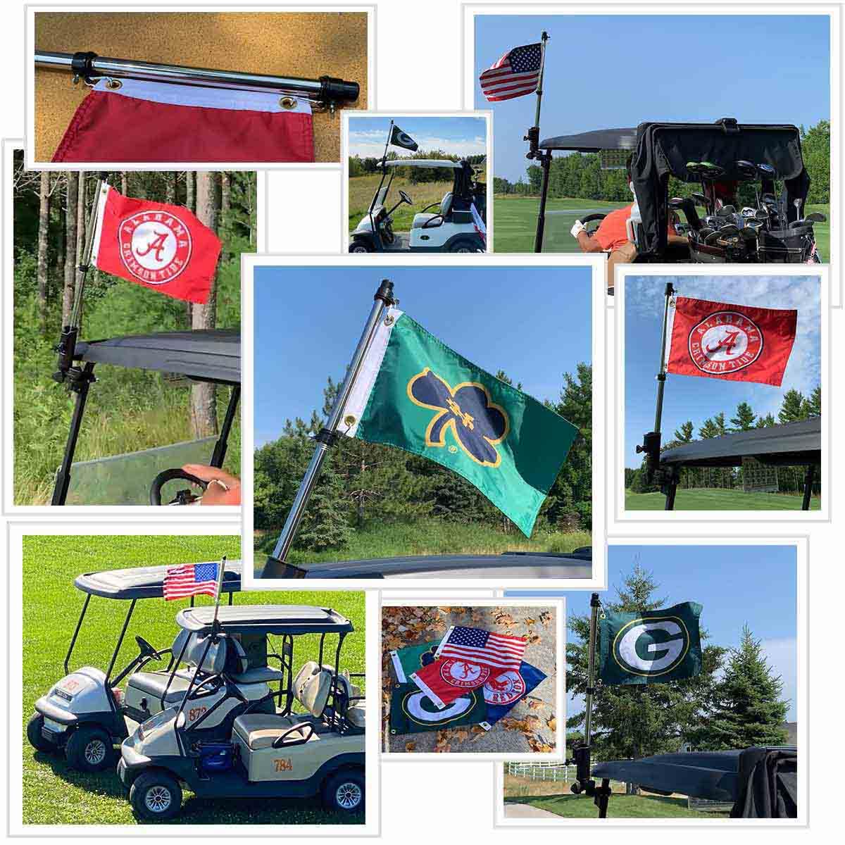 Clemson Tigers Golf Cart Flag Pole and Holder Mounting Bracket - Sports Collectibles, Sports Memorabilia, Sports Fan Shop, Sports Gifts