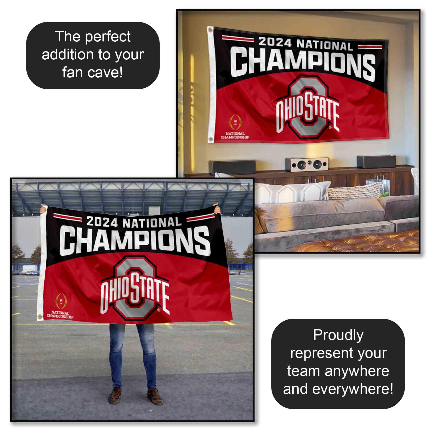 Ohio State Buckeyes College Football 2024 National Champions 3x5 Grommet Flag - Sports Collectibles, Sports Memorabilia, Sports Fan Shop, Sports Gifts