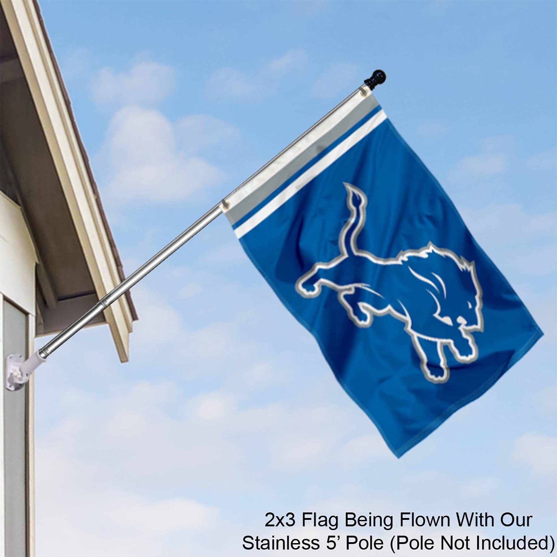 Detroit Lions Wordmark 2x3 Foot Small Flag - Sports Collectibles, Sports Memorabilia, Sports Fan Shop, Sports Gifts