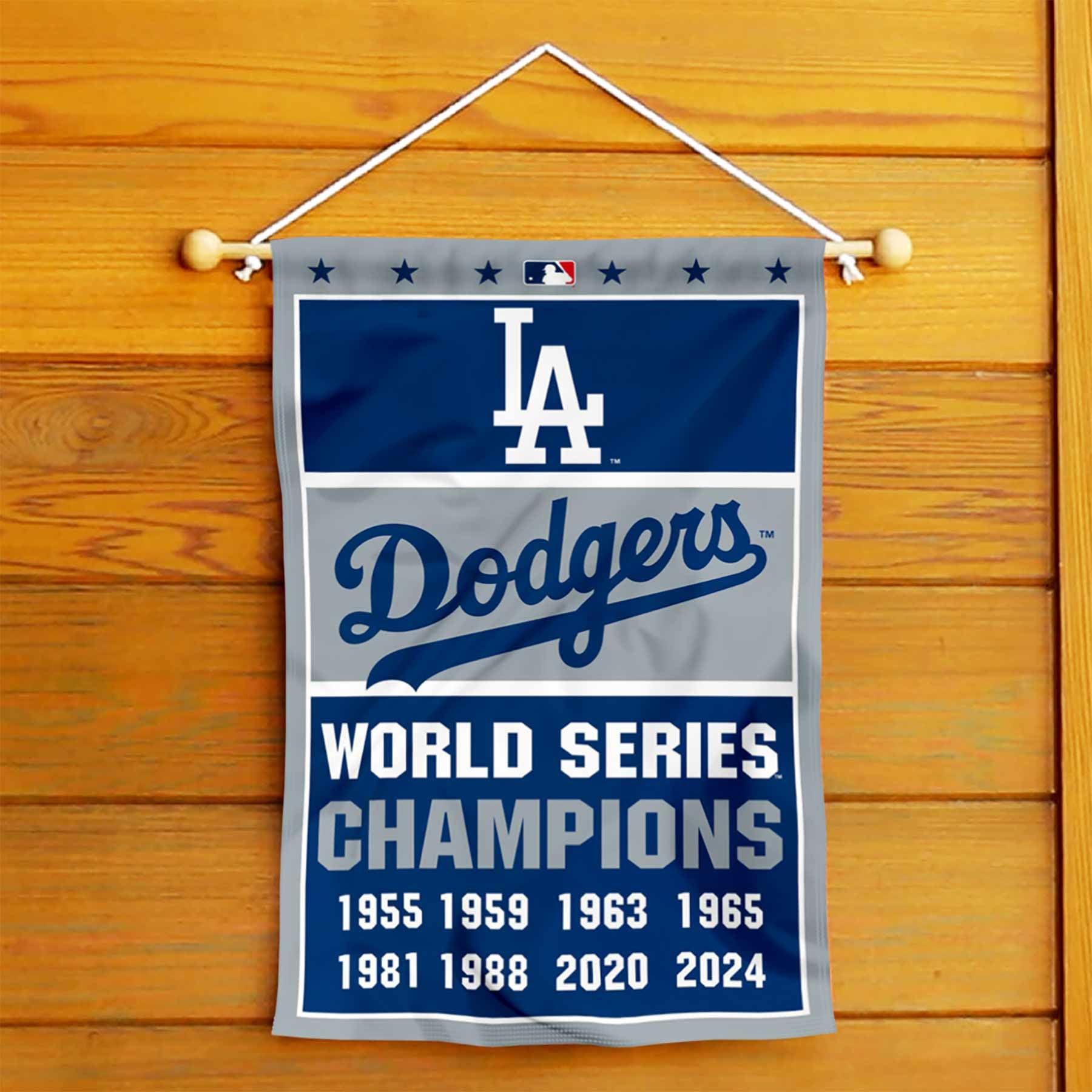 WinCraft Dodgers 8 Time World Champions Series Double Sided Garden Flag - Sports Collectibles, Sports Memorabilia, Sports Fan Shop, Sports Gifts