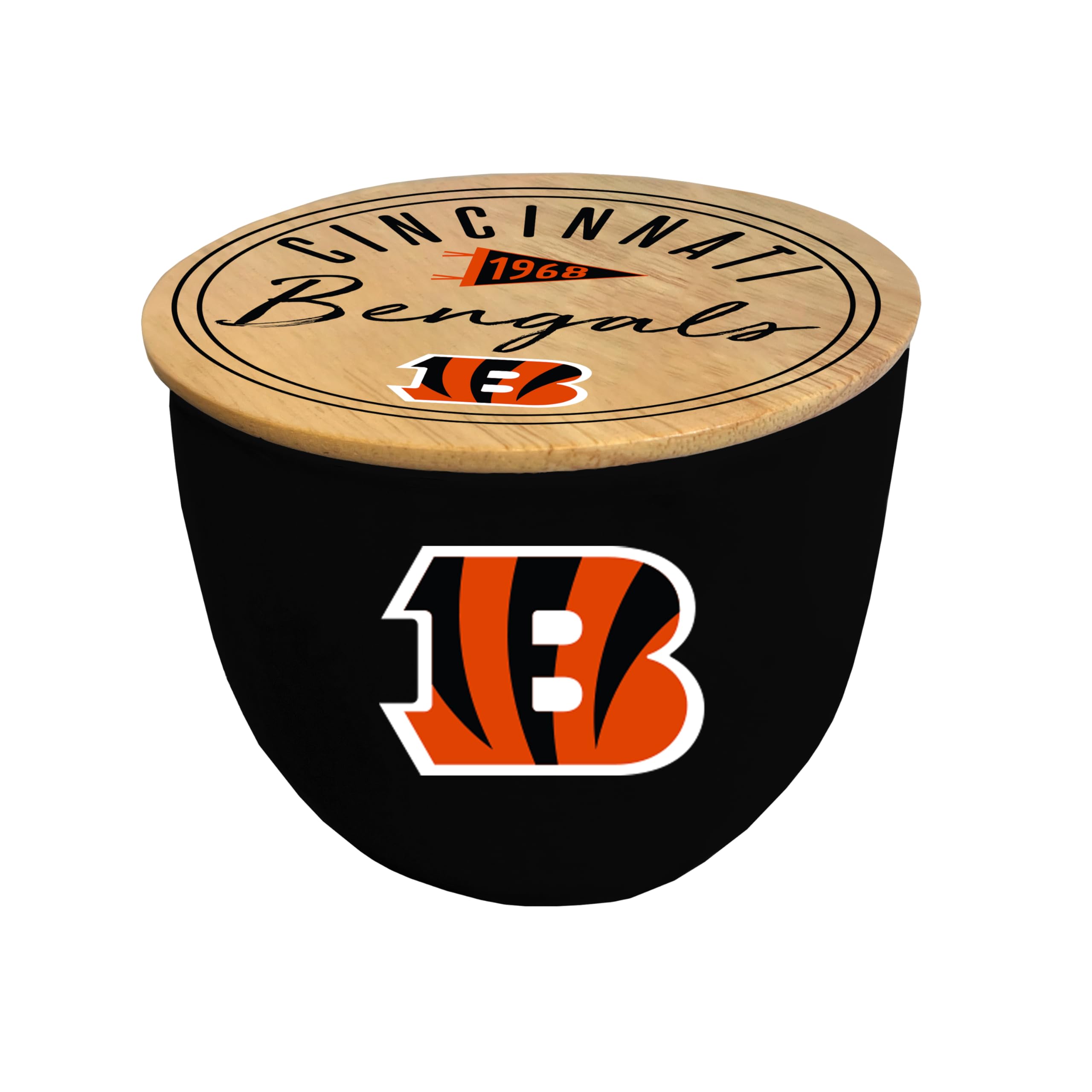 NFL Cincinnati Bengals Script Circle Logo Ceramic Candle - Sports Gifts, Sports Memorabilia, Sports Collectibles, Fan Shop