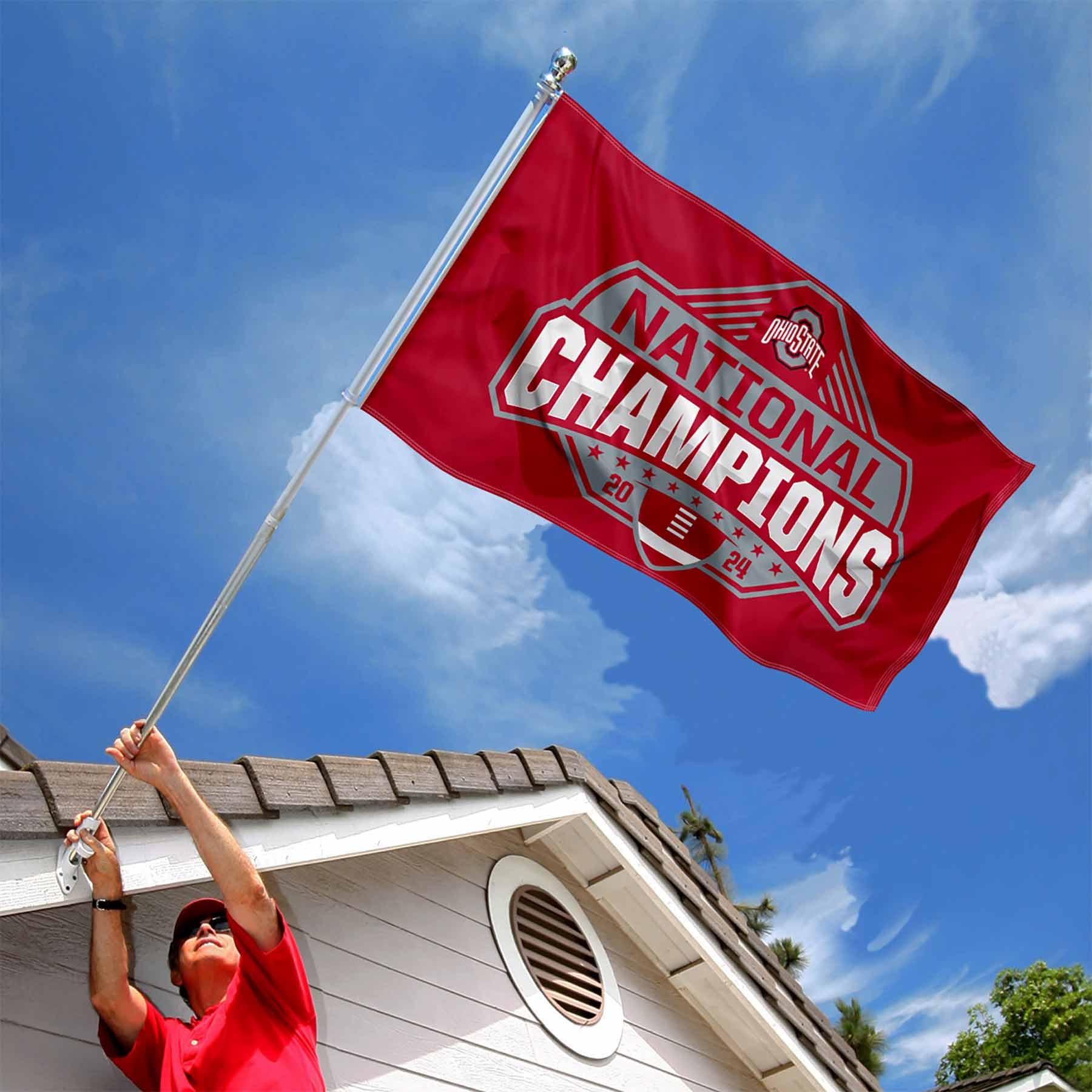 Ohio State Buckeyes 2024 College Football National Champions Flag 3x5 Banner - Sports Collectibles, Sports Memorabilia, Sports Fan Shop, Sports Gifts