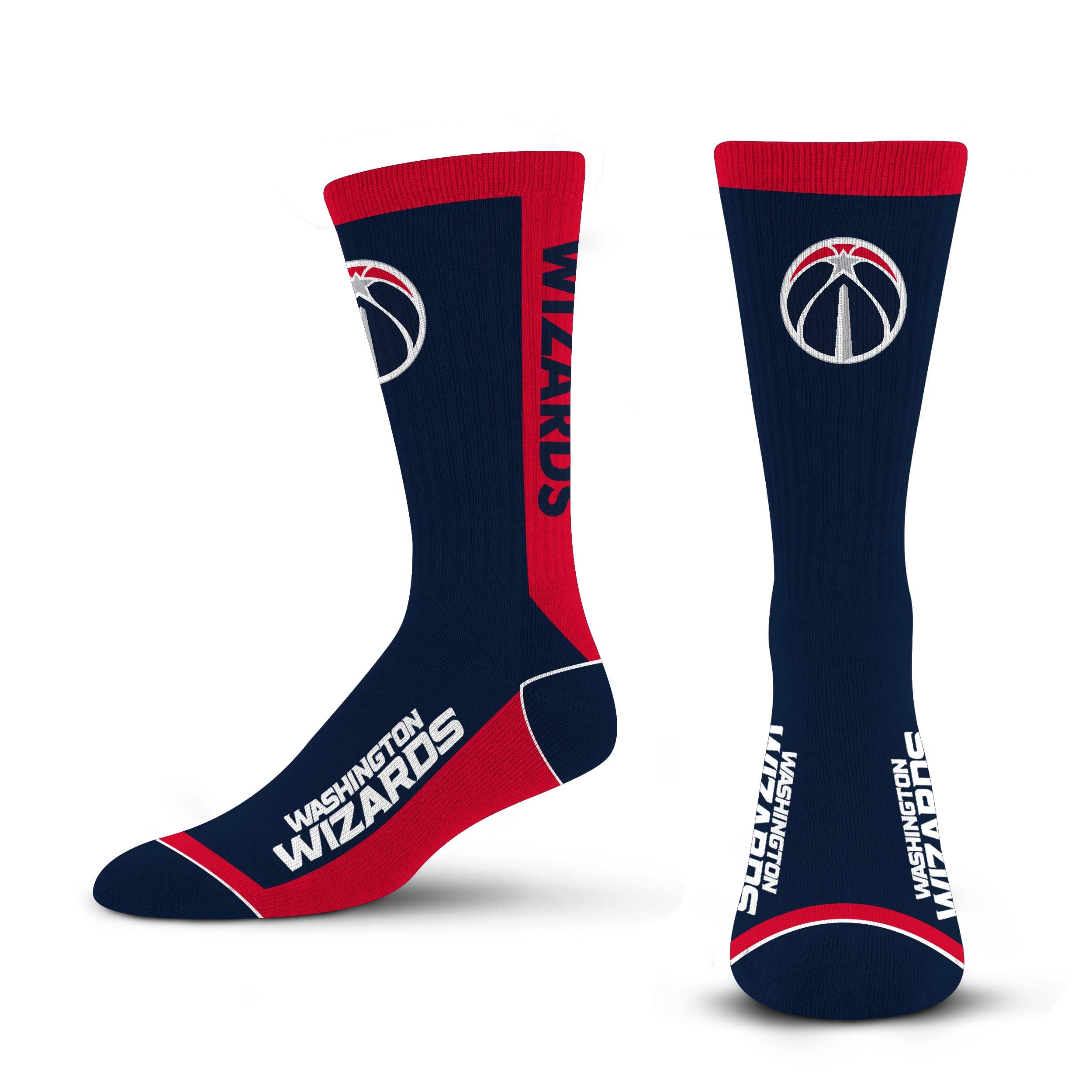 For Bare Feet NBA WASHINGTON WIZARDS MVP Crew Sock Team Color Large - Sports Gifts, Sports Memorabilia, Sports Collectibles, Fan Shop
