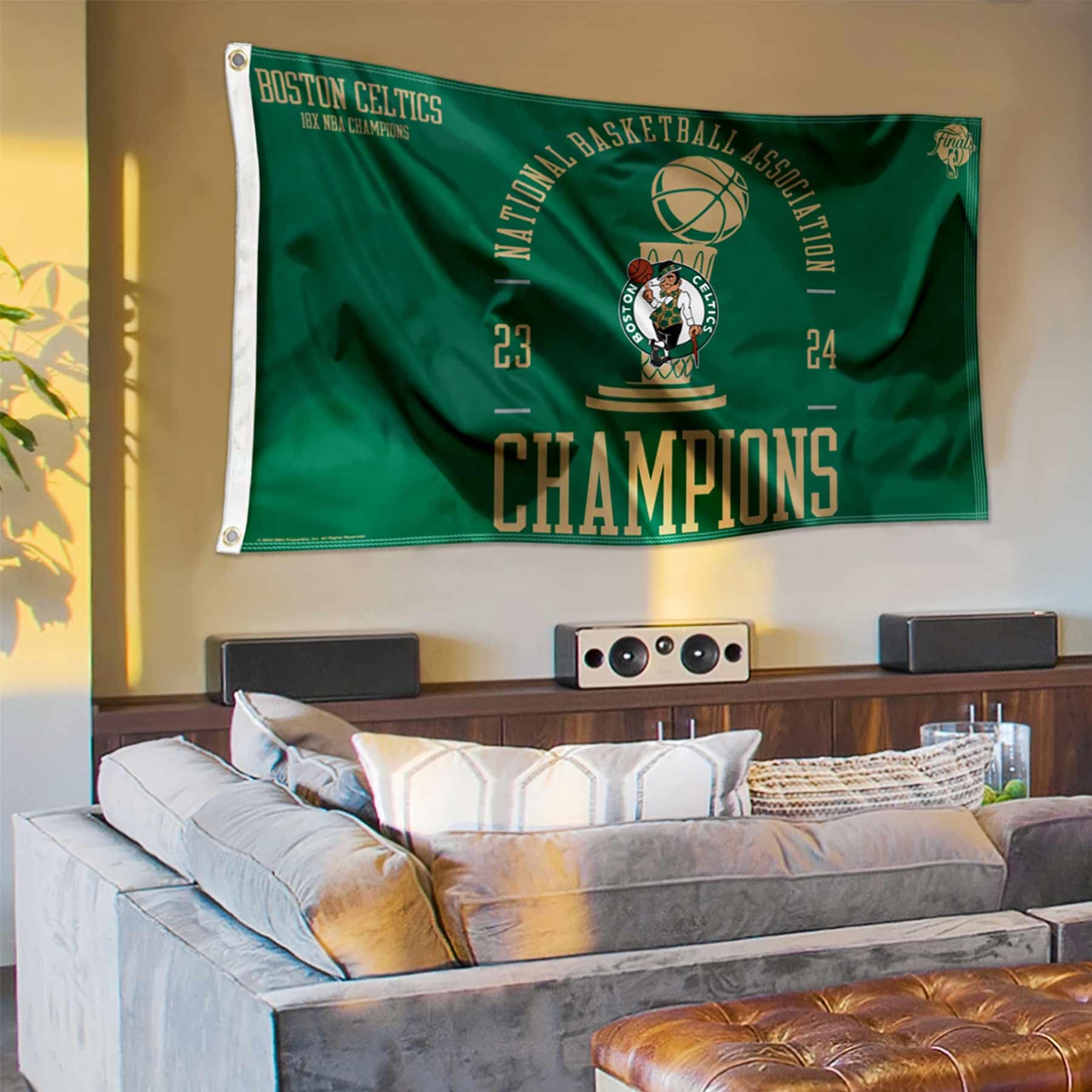 WinCraft Boston Celtics 2023 2024 Champions Banner Flag - Sports Collectibles, Sports Memorabilia, Sports Fan Shop, Sports Gifts