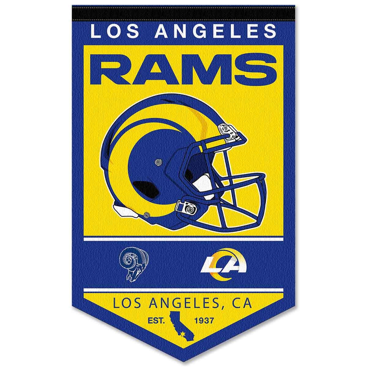 WinCraft Los Angeles Rams Heritage History Banner Pennant - Sports Collectibles, Sports Memorabilia, Sports Fan Shop, Sports Gifts
