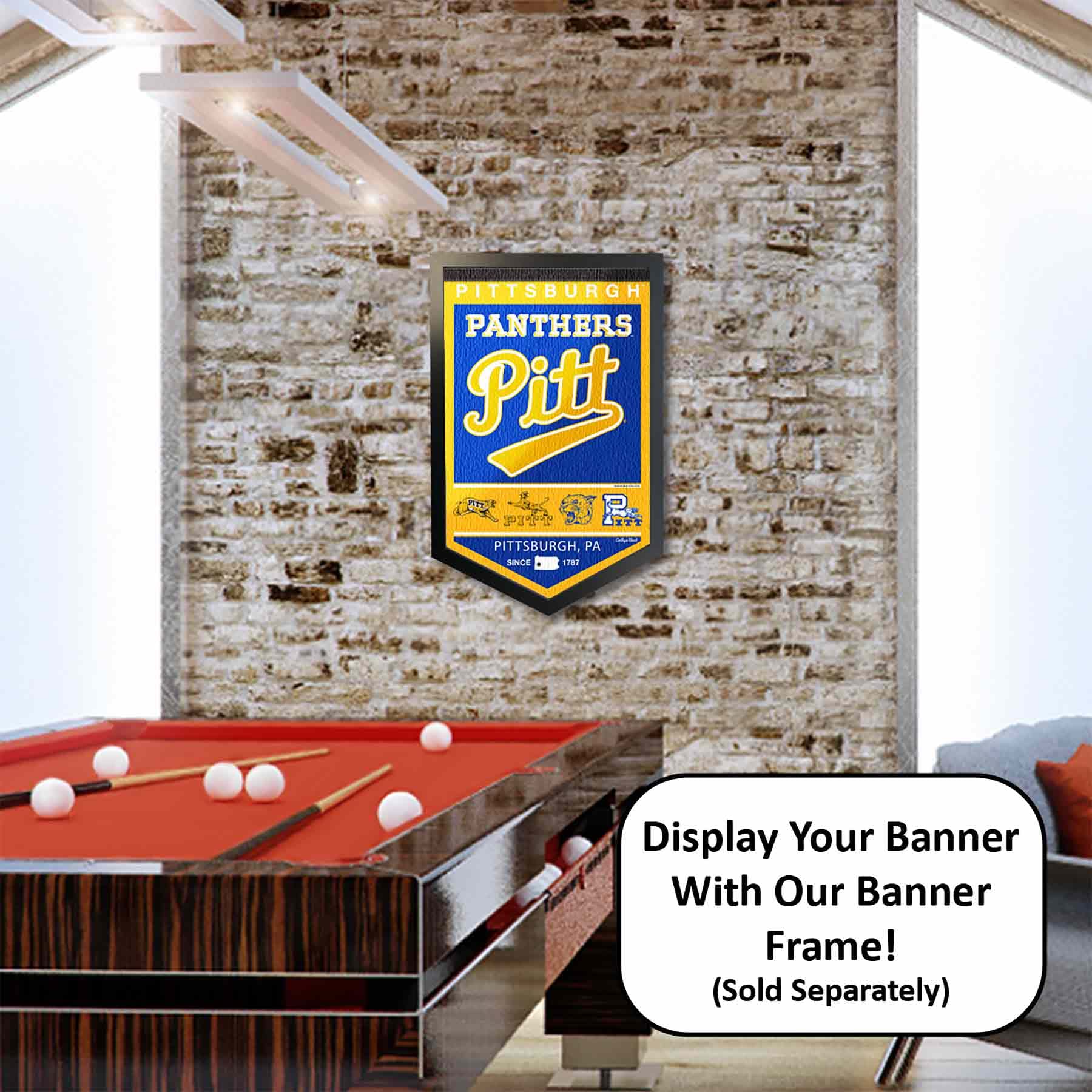 College Flags & Banners Co. Pittsburgh Panthers Heritage History Banner Pennant - Sports Collectibles, Sports Memorabilia, Sports Fan Shop, Sports Gifts