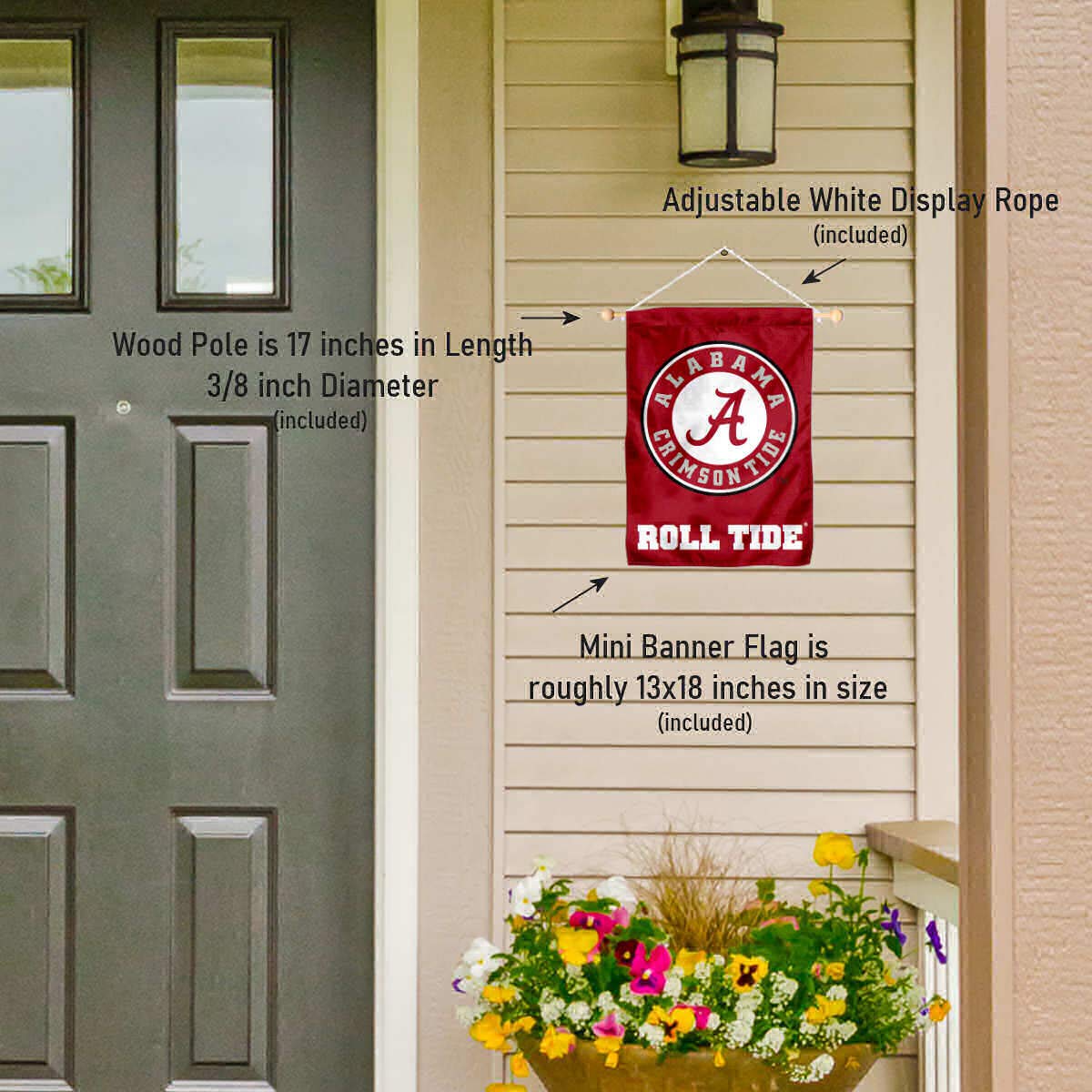 College Flags & Banners Co. Alabama Crimson Tide Banner for Windows Doors and Walls - Sports Collectibles, Sports Memorabilia, Sports Fan Shop, Sports Gifts