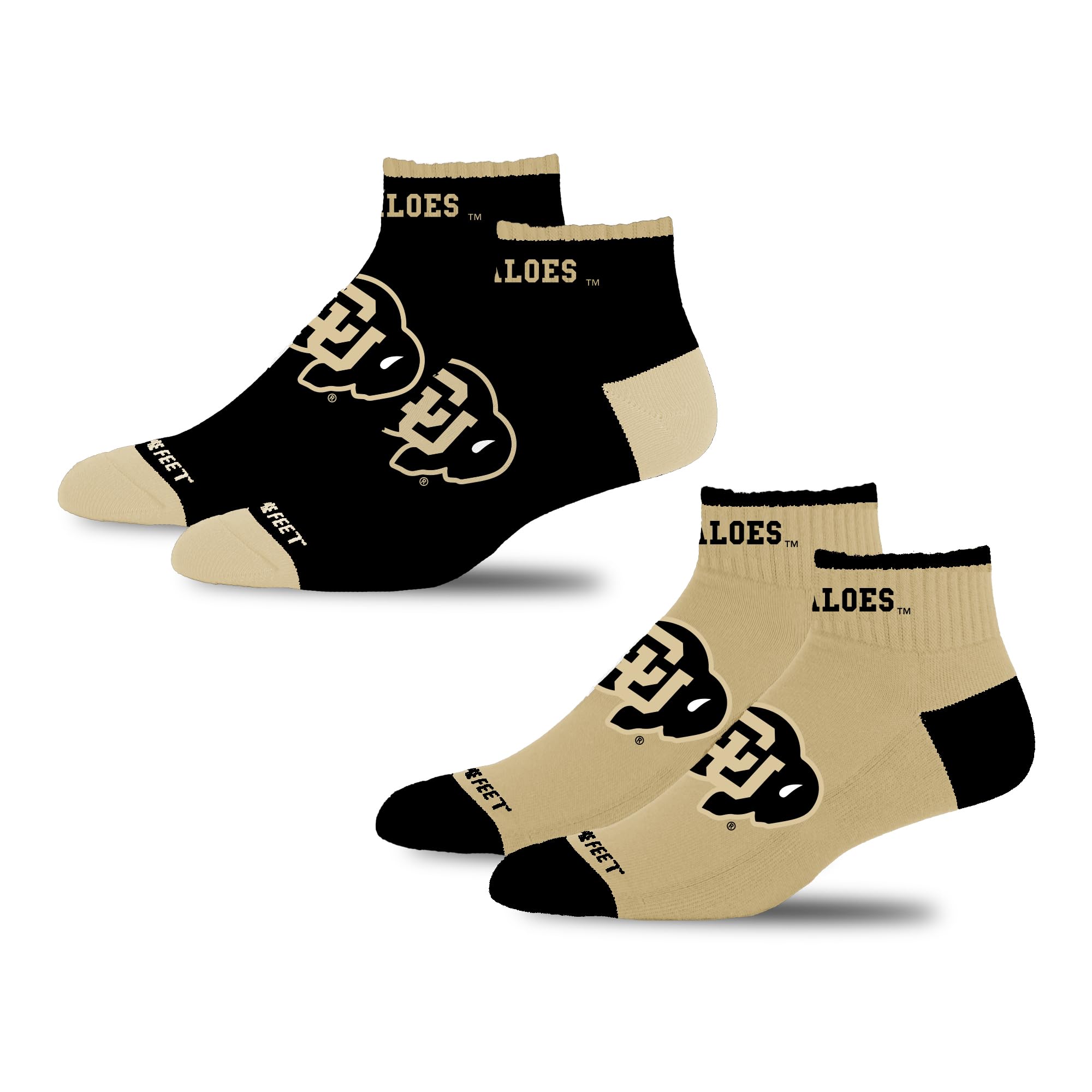 For Bare Feet NCAA COLORADO BUFFALOES Front and Center 2 Pack Team Colors Large - Sports Gifts, Sports Memorabilia, Sports Collectibles, Fan Shop