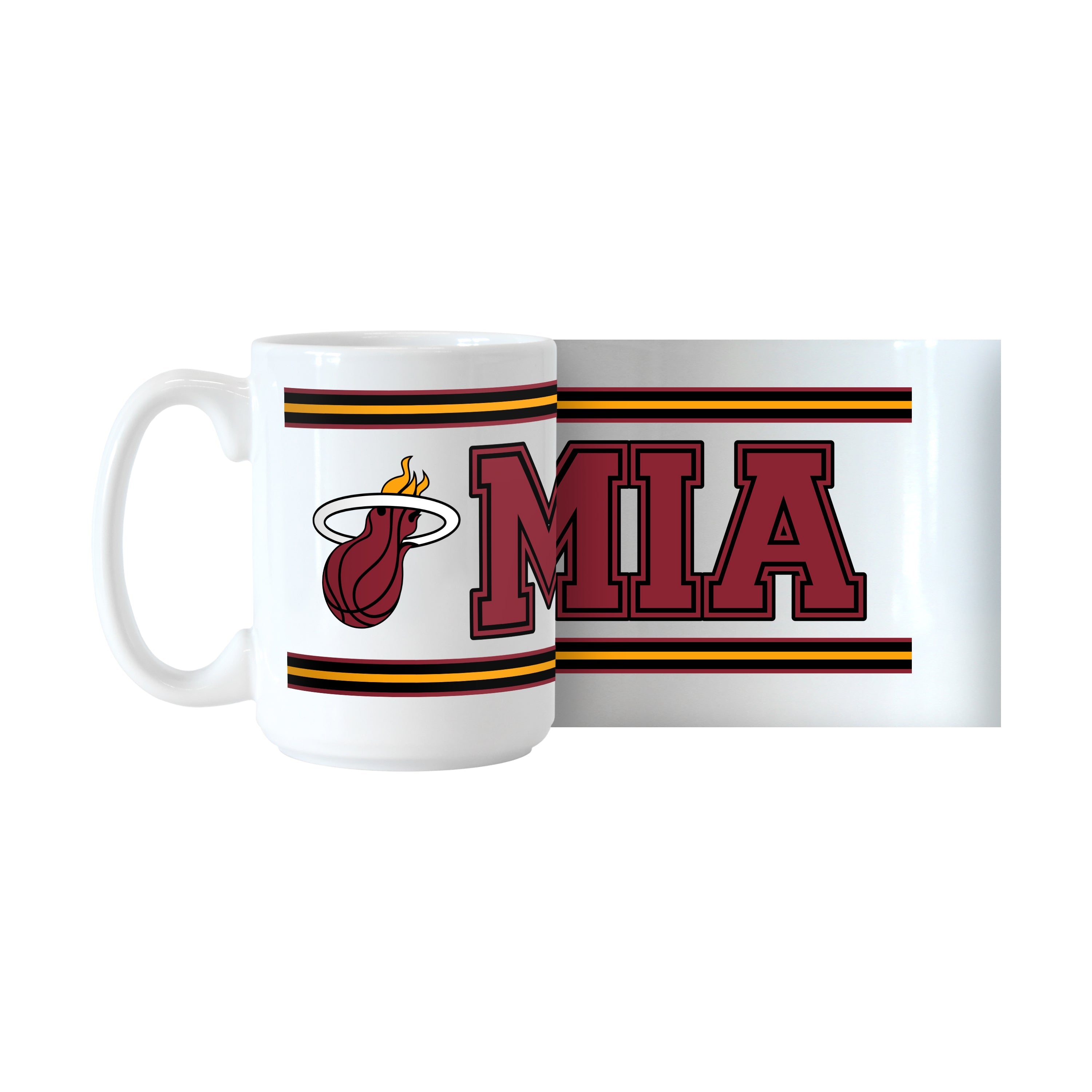 Miami Heat 15oz Overtime Stripe Sublimated Mug - Sports Gifts, Sports Memorabilia, Sports Collectibles, Fan Shop