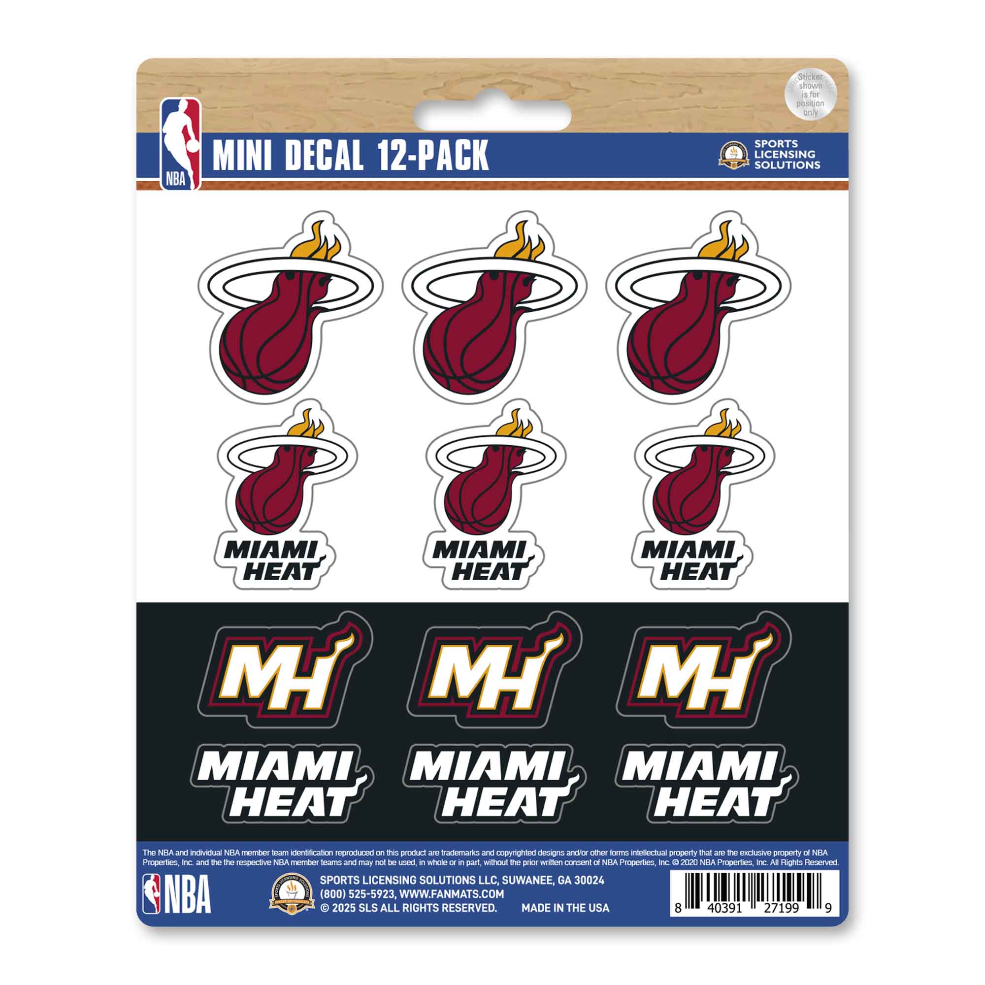 NBA - Miami Heat Mini Decal 12-pk