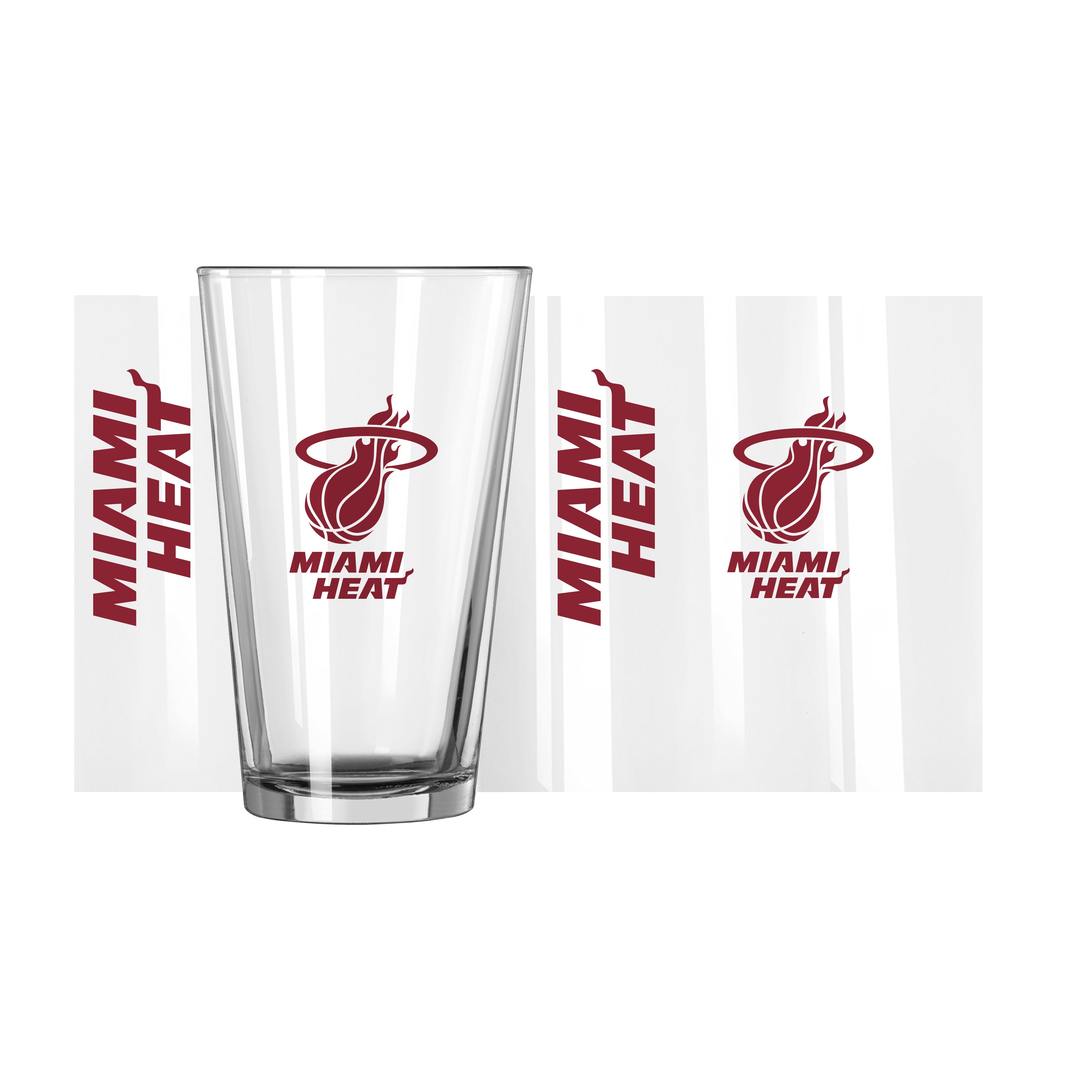 Miami Heat 16oz Gameday Pint Glass - Sports Gifts, Sports Memorabilia, Sports Collectibles, Fan Shop