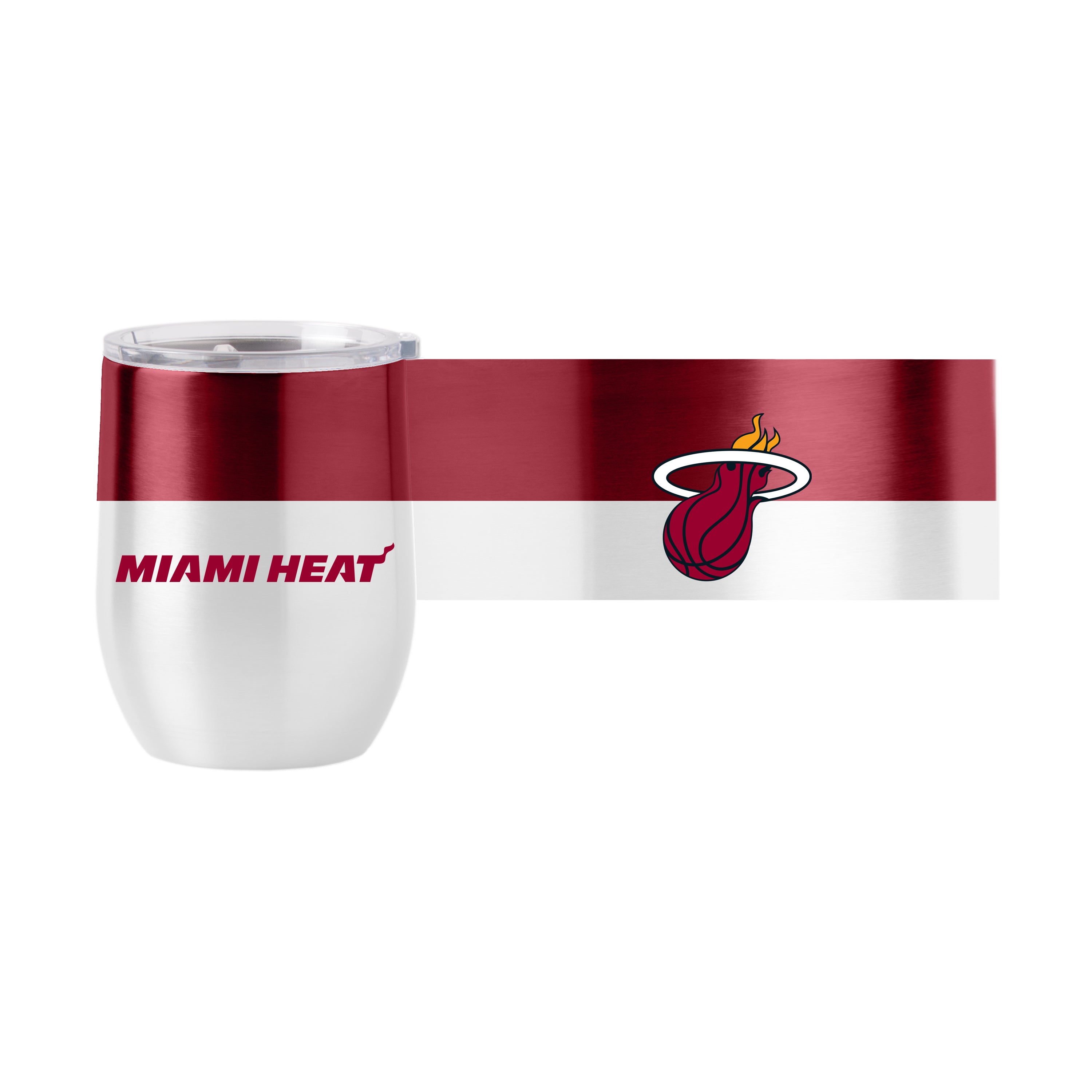 Miami Heat Color Block 16 oz Stainless Curved Beverage - Sports Gifts, Sports Memorabilia, Sports Collectibles, Fan Shop