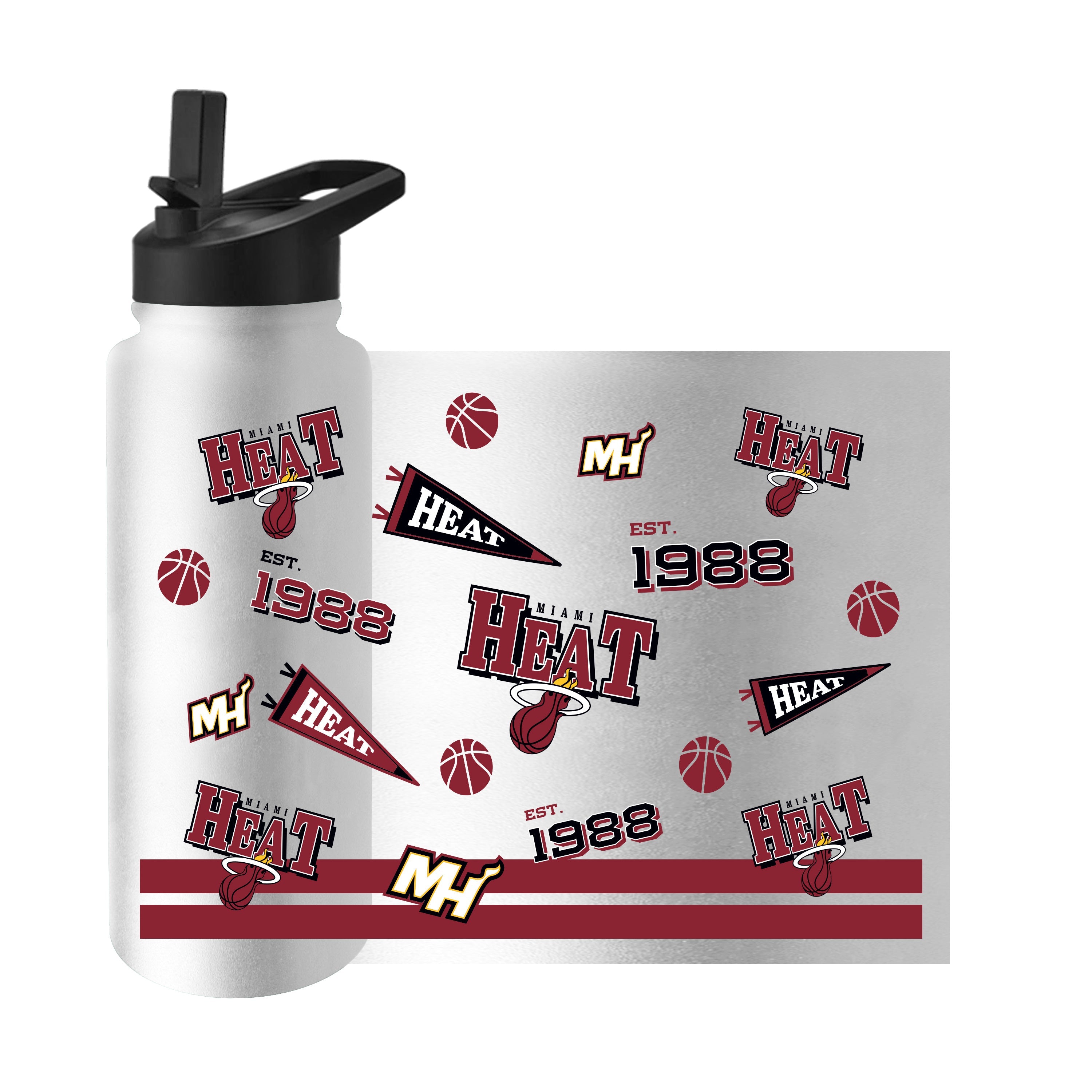 Miami Heat 34oz Native Quencher Bottle - Sports Gifts, Sports Memorabilia, Sports Collectibles, Fan Shop