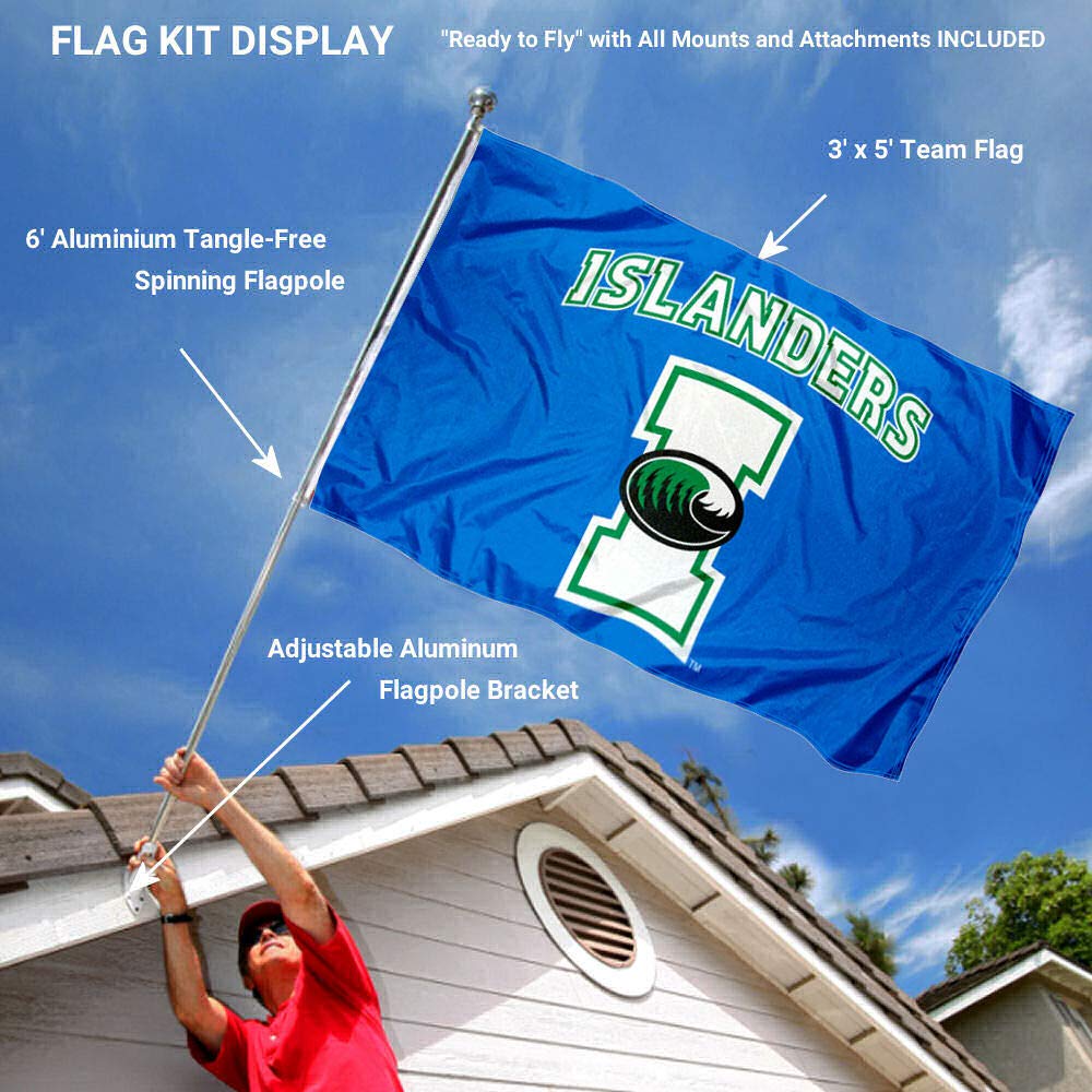 Texas A&M Corpus Christi Islanders Flag and Pole Bracket Mount Bundle - Sports Collectibles, Sports Memorabilia, Sports Fan Shop, Sports Gifts