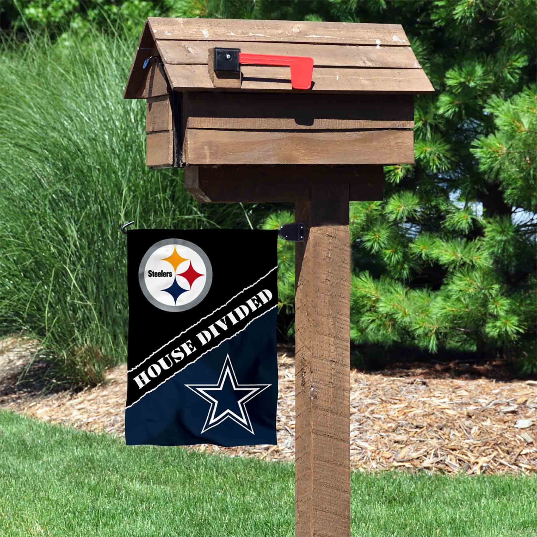 WinCraft House Divided Steelers and Cowboys Double Sided Garden Flag - Sports Collectibles, Sports Memorabilia, Sports Fan Shop, Sports Gifts