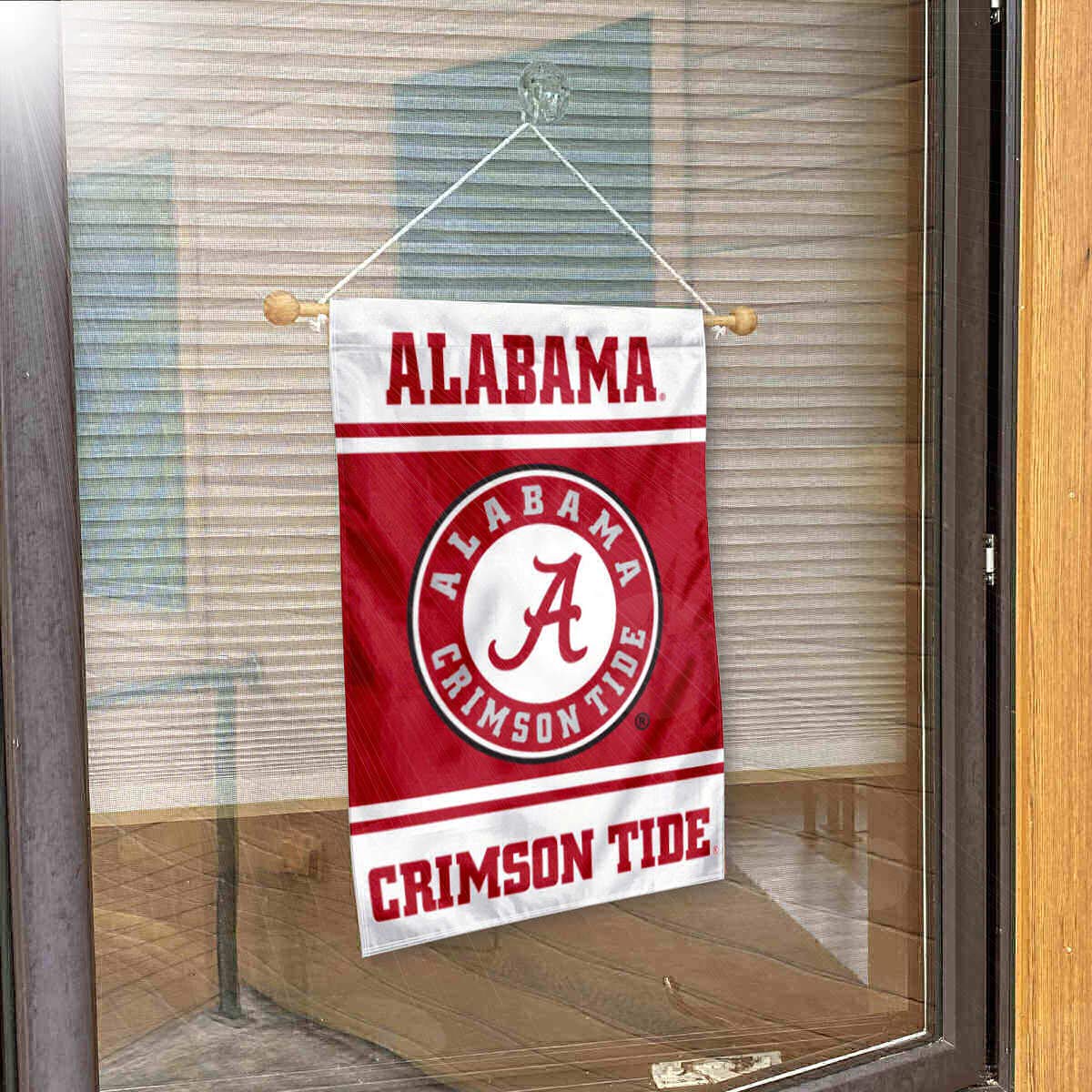 College Flags & Banners Co. Alabama Crimson Tide Window Wall Banner Hanging Flag with Suction Cup - Sports Collectibles, Sports Memorabilia, Sports Fan Shop, Sports Gifts