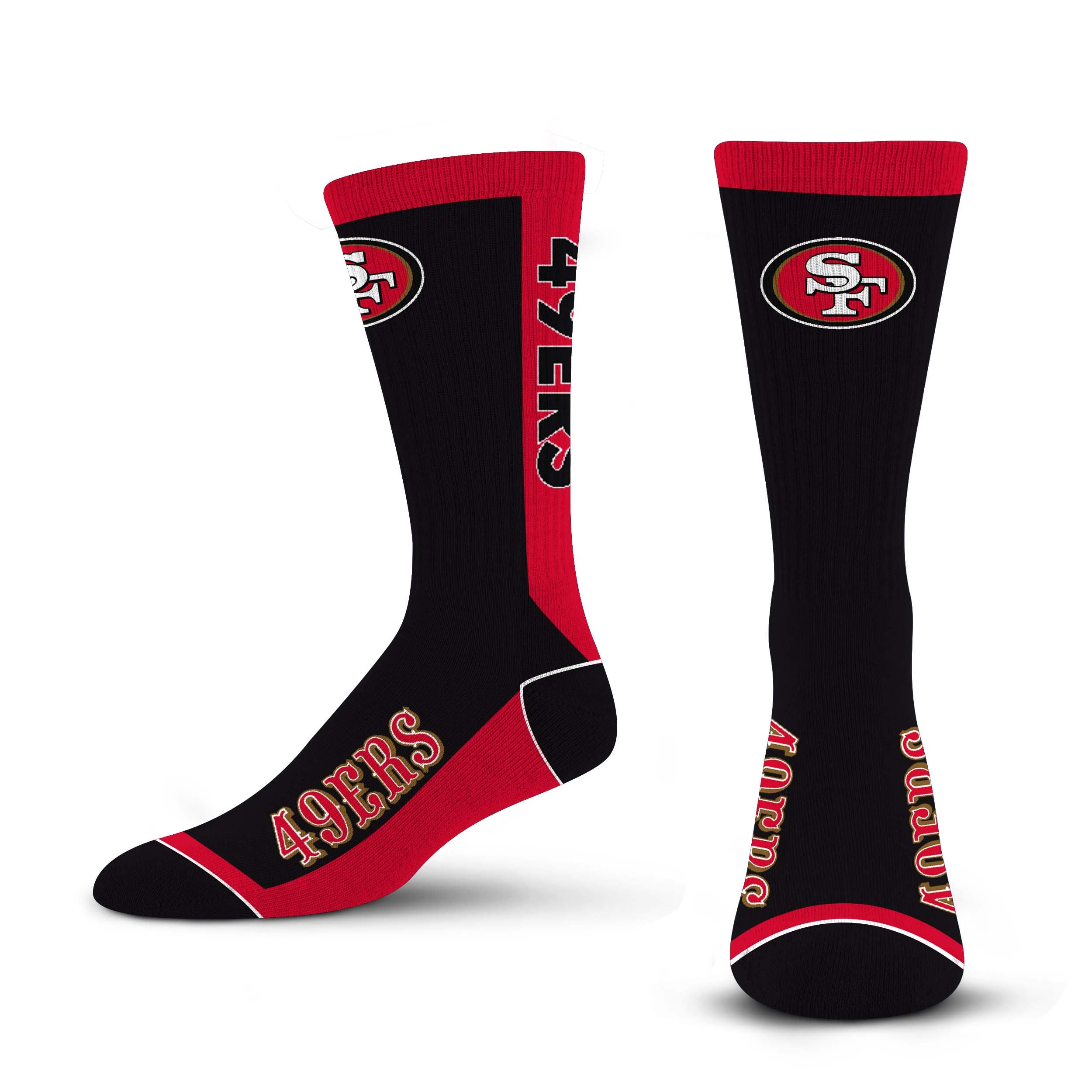 For Bare Feet NFL SAN FRANCISCO 49ERS MVP Crew Sock Team Color Large - Sports Gifts, Sports Memorabilia, Sports Collectibles, Fan Shop