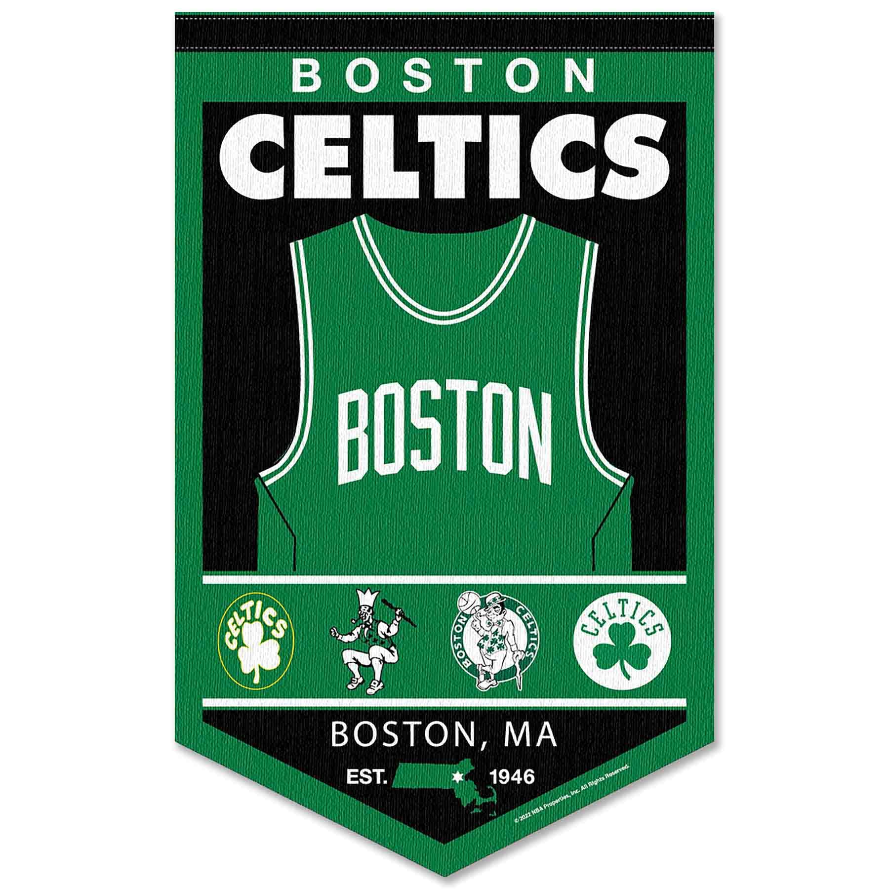WinCraft Boston Celtics Heritage History Banner Pennant - Sports Collectibles, Sports Memorabilia, Sports Fan Shop, Sports Gifts