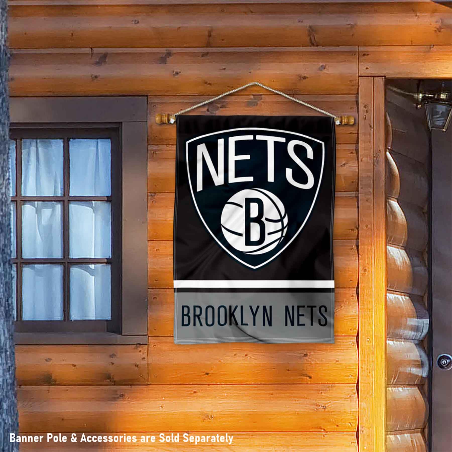 WinCraft Brooklyn Nets Double Sided House Banner Flag - Sports Collectibles, Sports Memorabilia, Sports Fan Shop, Sports Gifts