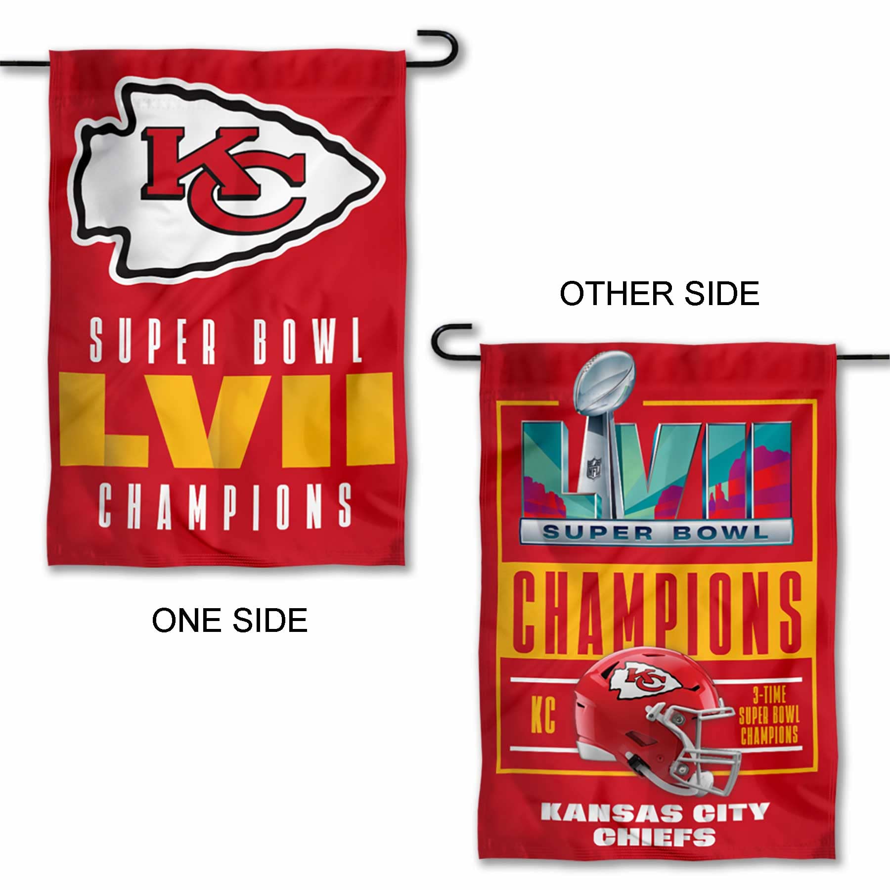 WinCraft Kansas City Chiefs Super Bowl LVII Champions Double Sided Garden Banner Flag - Sports Collectibles, Sports Memorabilia, Sports Fan Shop, Sports Gifts