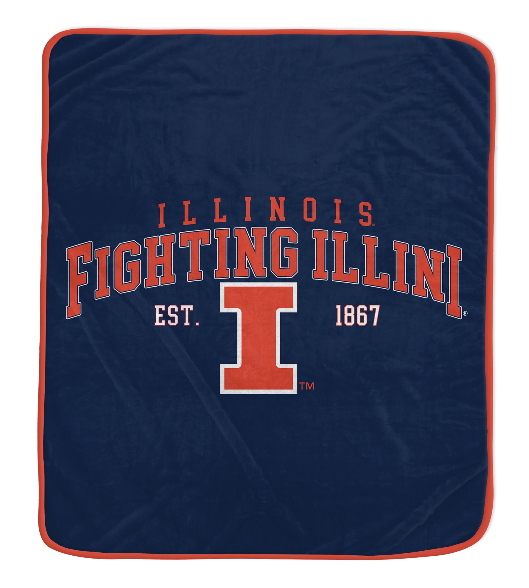 NCAA Illinois Fighting Illini Vintage Arch Block Ultra Soft Blanket - Sports Gifts, Sports Memorabilia, Sports Collectibles, Fan Shop