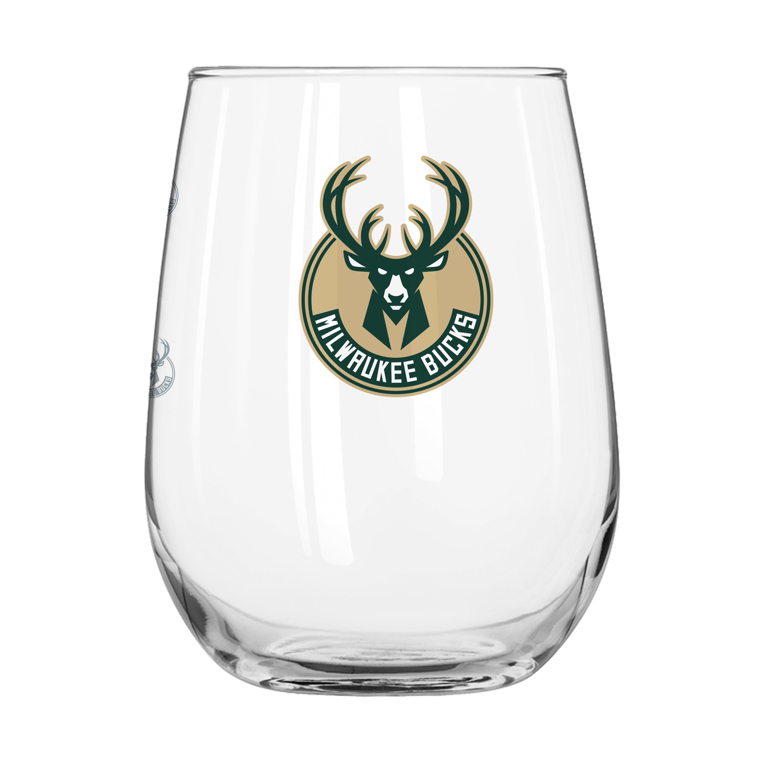 Milwaukee Bucks 16oz Satin Etch Curved Beverage Glass