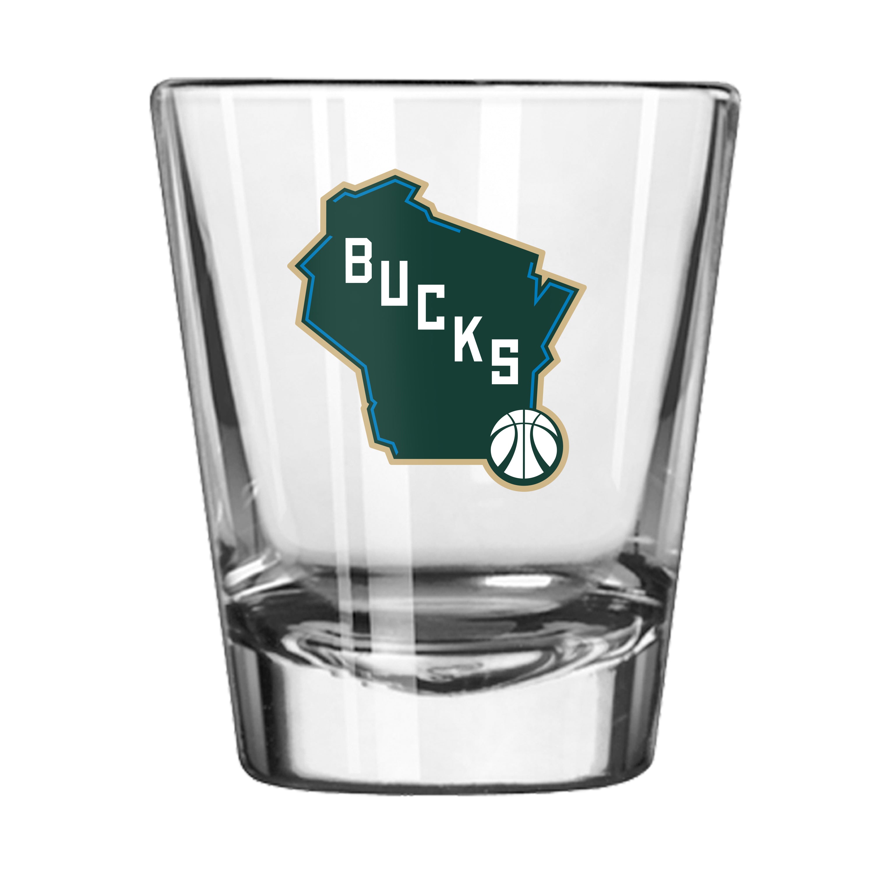 Milwaukee Bucks 2oz State Logo Shot Glass