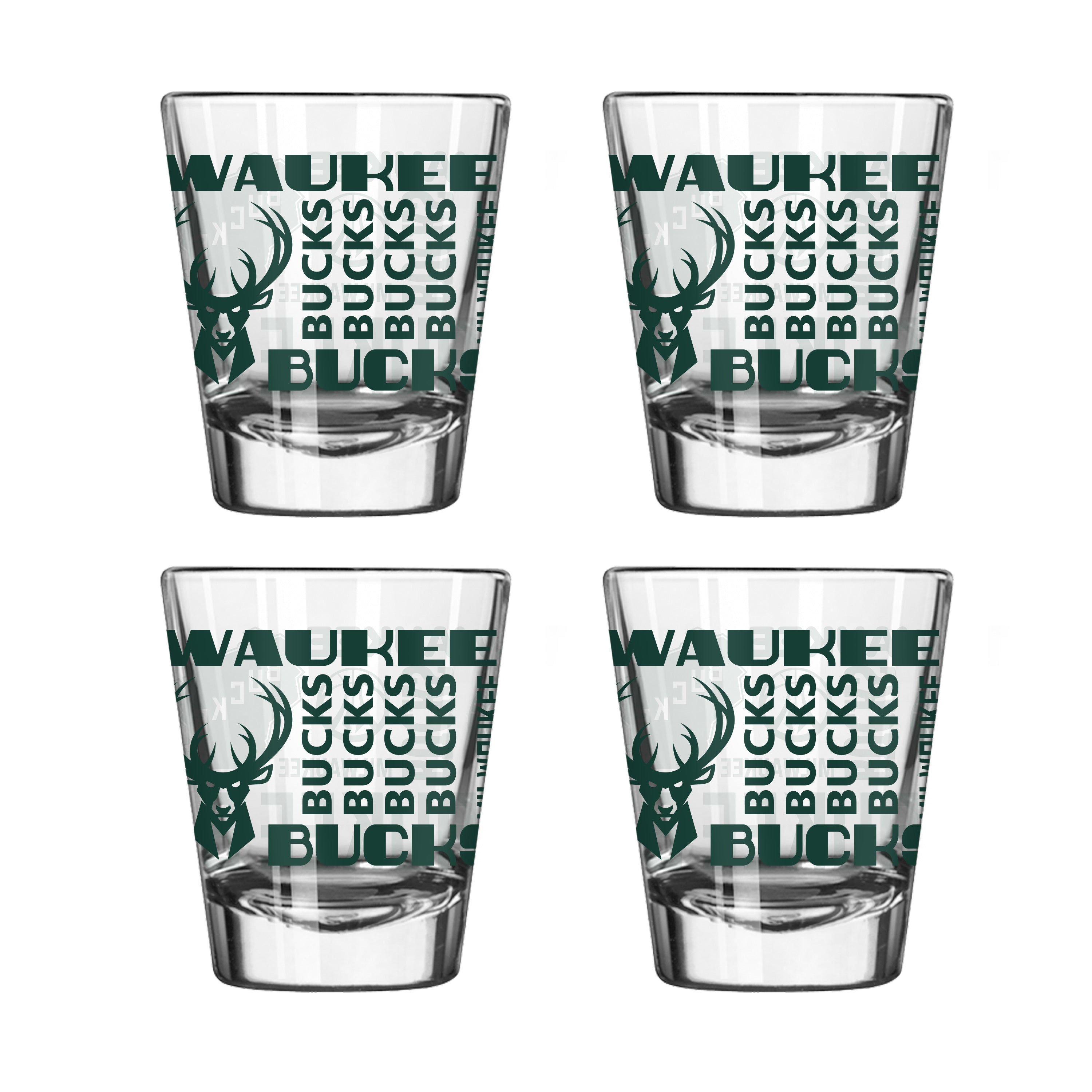 Milwaukee Bucks 4pk Spirit 2oz Shot Glass