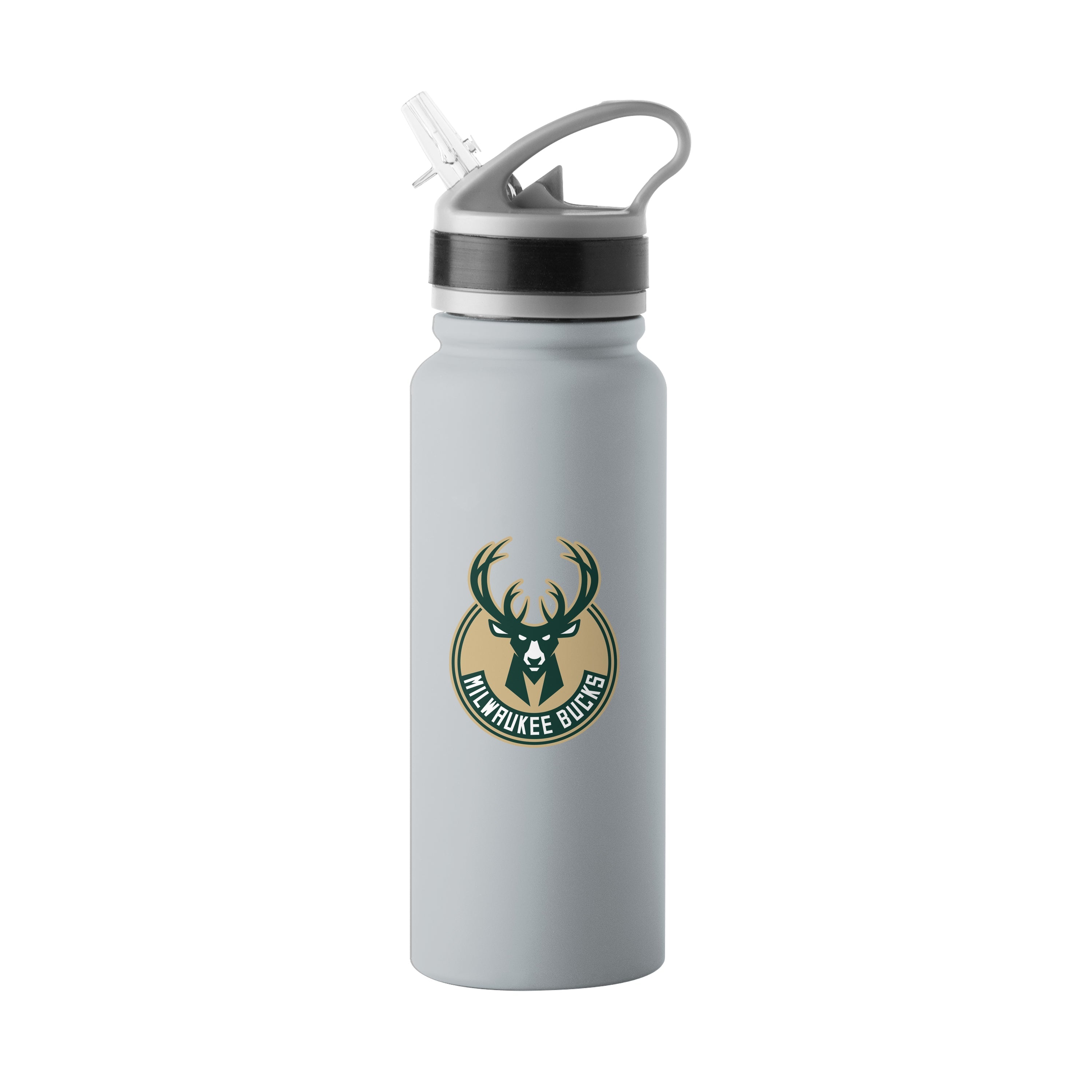 Milwaukee Bucks 25oz Gray Logo SingleWall FlipTop Bottle