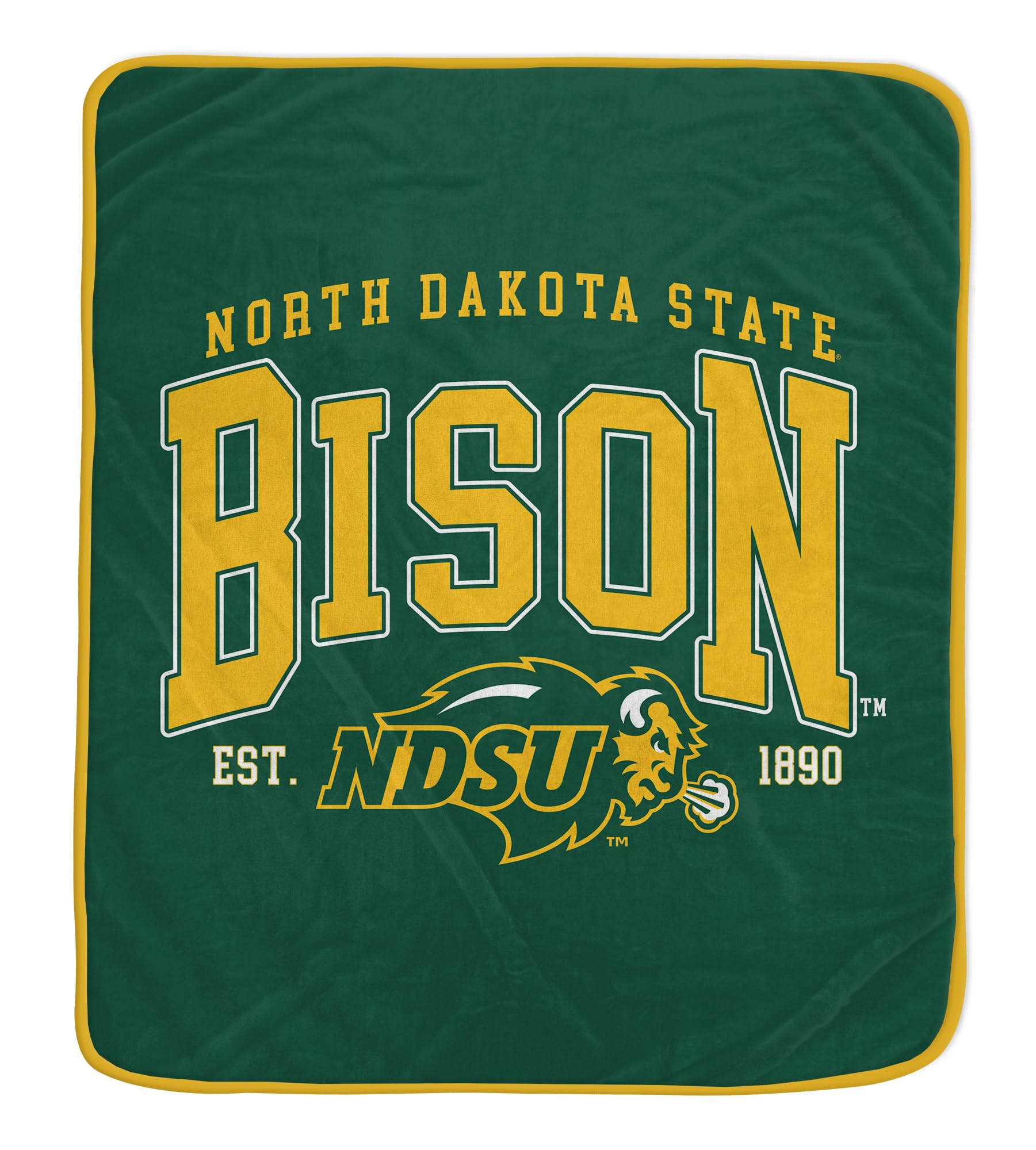 NCAA North Dakota State Bisons Vintage Arch Block Ultra Soft Blanket - Sports Gifts, Sports Memorabilia, Sports Collectibles, Fan Shop