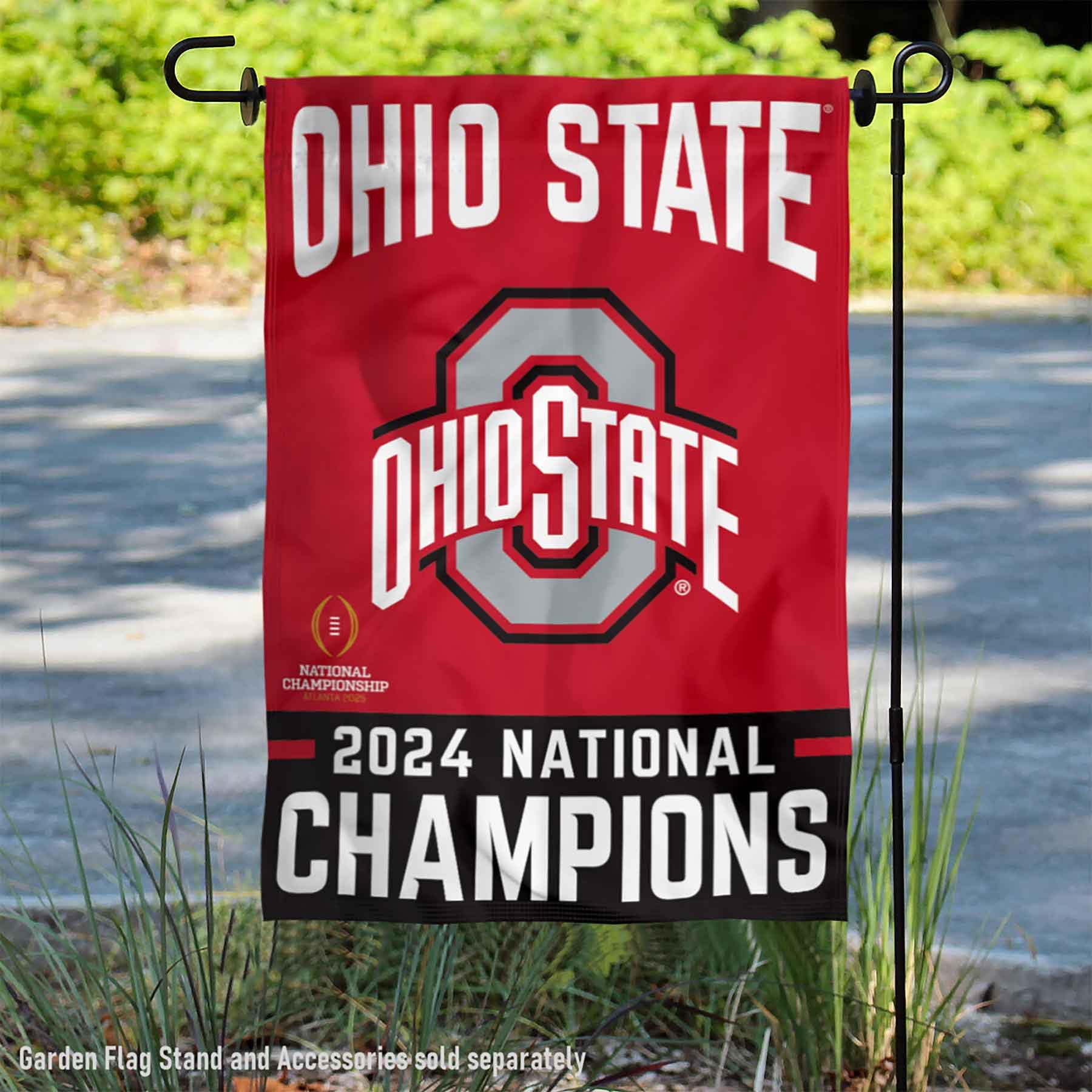 OSU Buckeyes 2024 National Champions Double Sided Garden Flag - Sports Collectibles, Sports Memorabilia, Sports Fan Shop, Sports Gifts